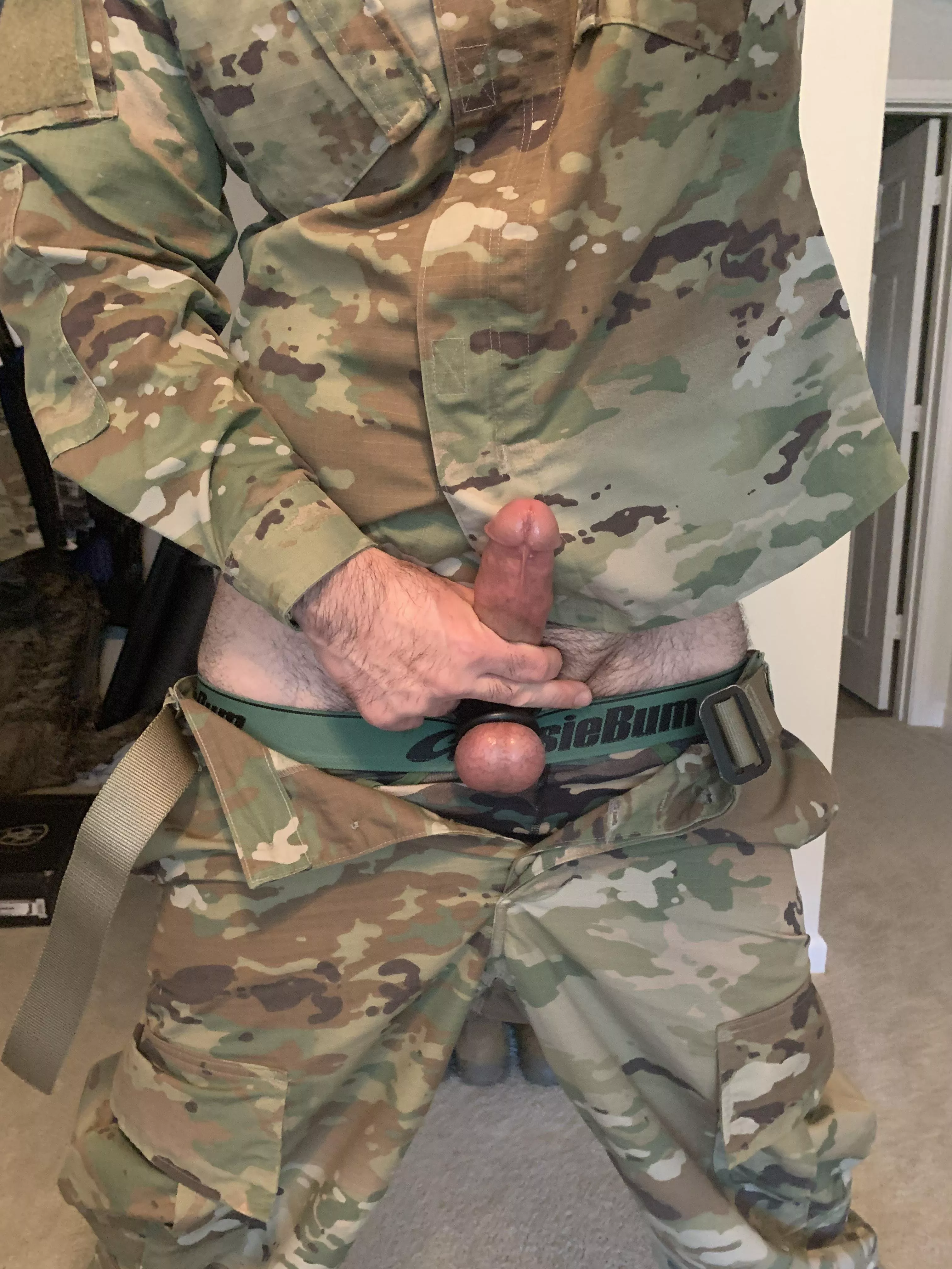 Got excited while getting in uniform posted by armygay1