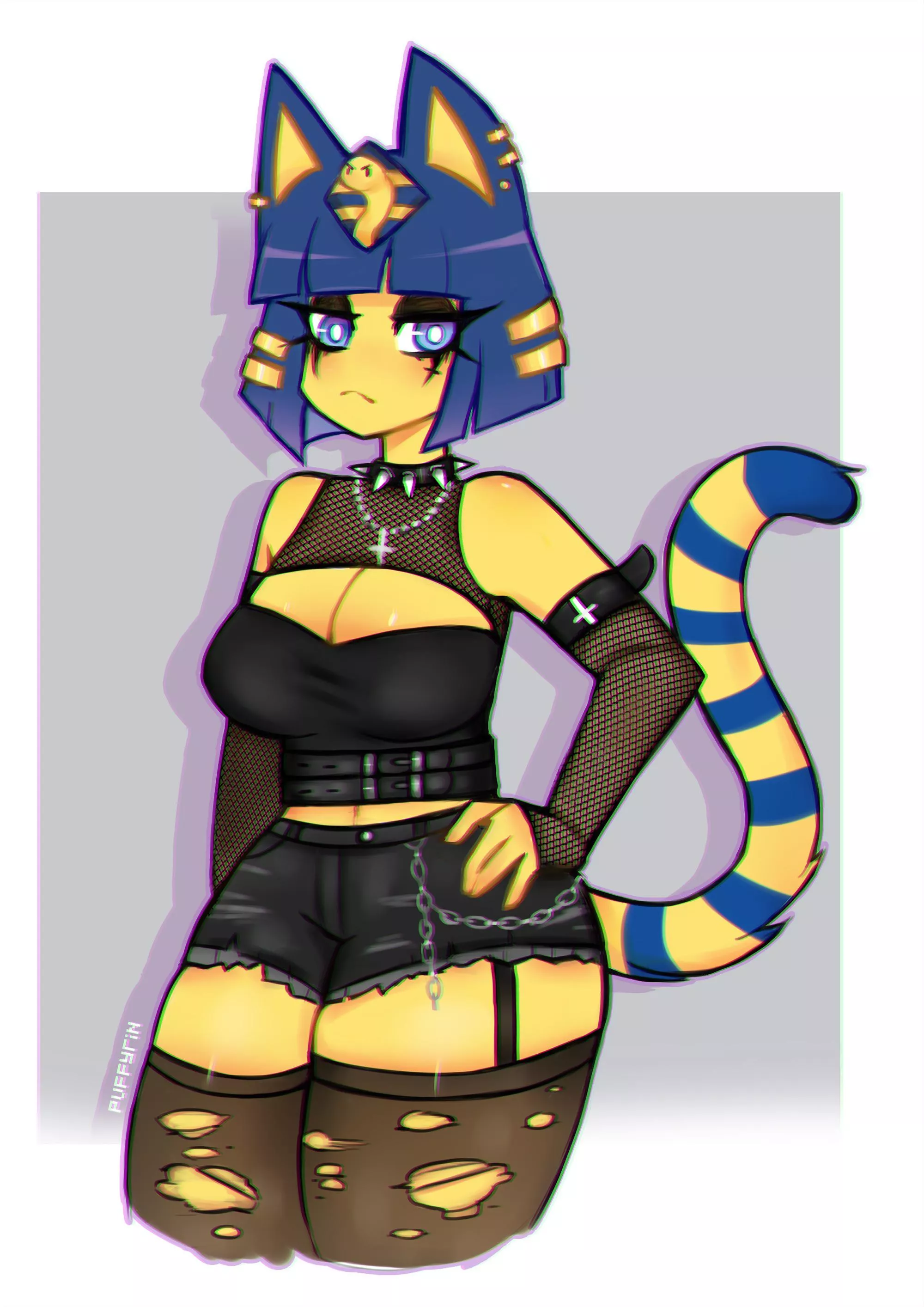 Goth Ankha ☠️✝️ (my twitter: @puffyrin) posted by Puffyrin