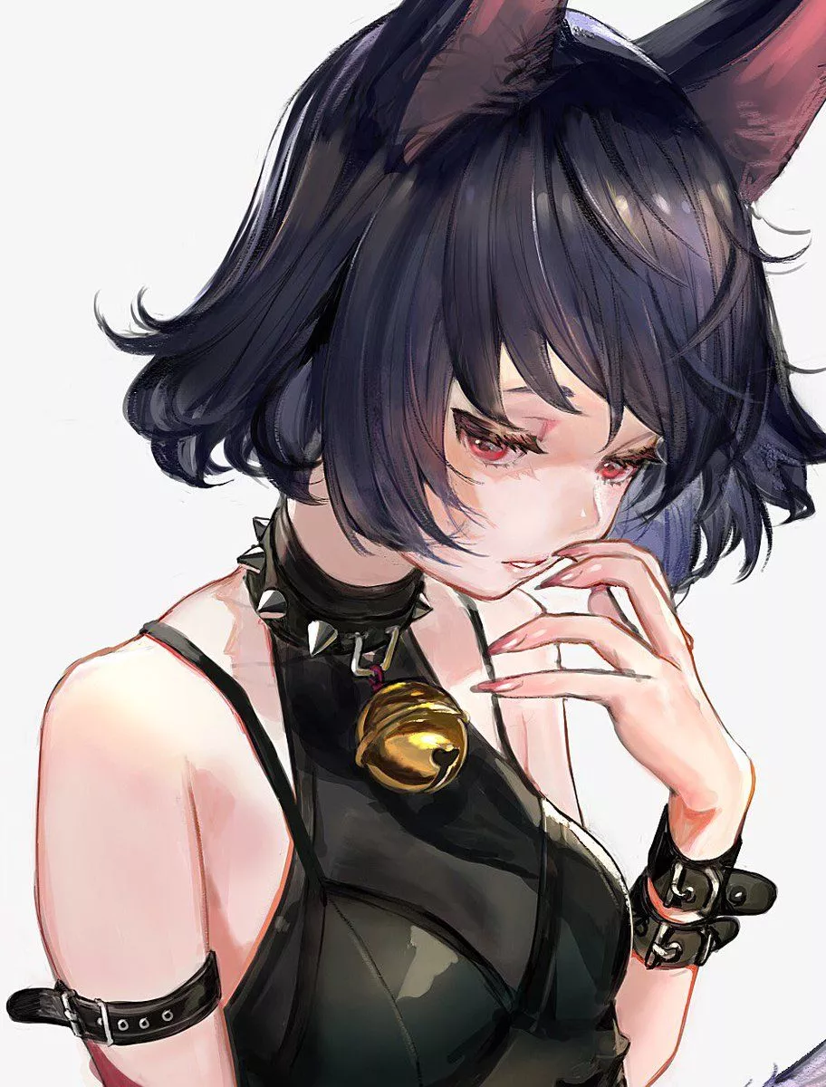 gothic red eyed neko posted by oreothecatgirl