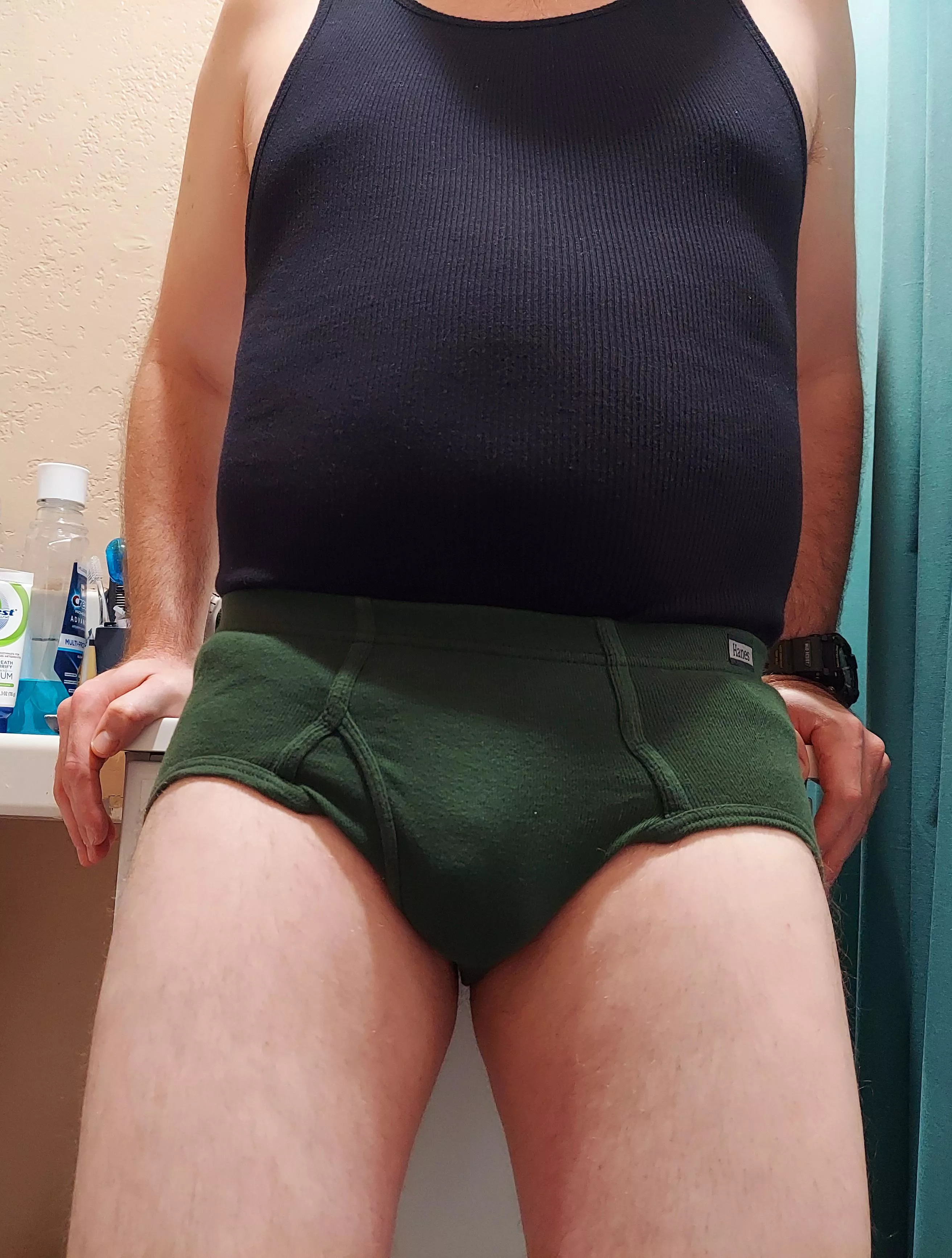 Green Hanes mid rise and black Jockey posted by Homo_gone_wild