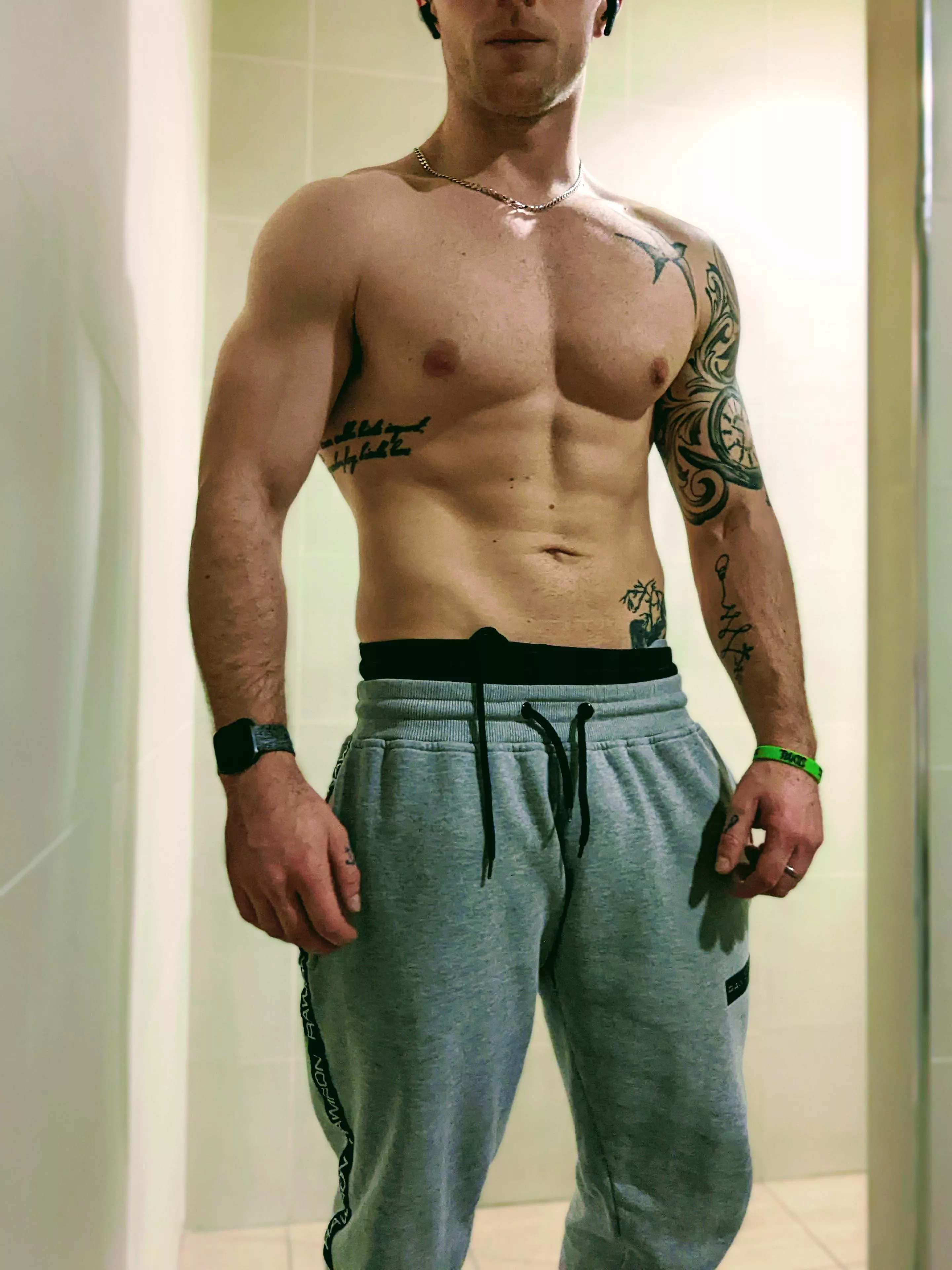 Grey sweatpants and gym changing rooms... posted by dudesnudes