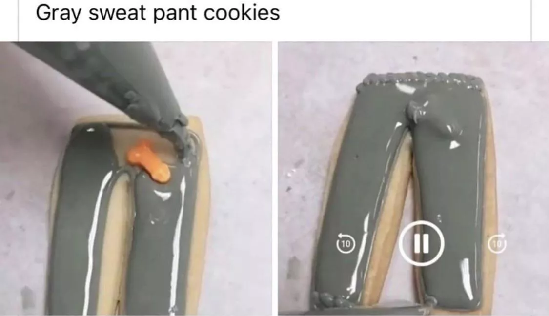 Grey sweatpants cookies posted by cityyorknew