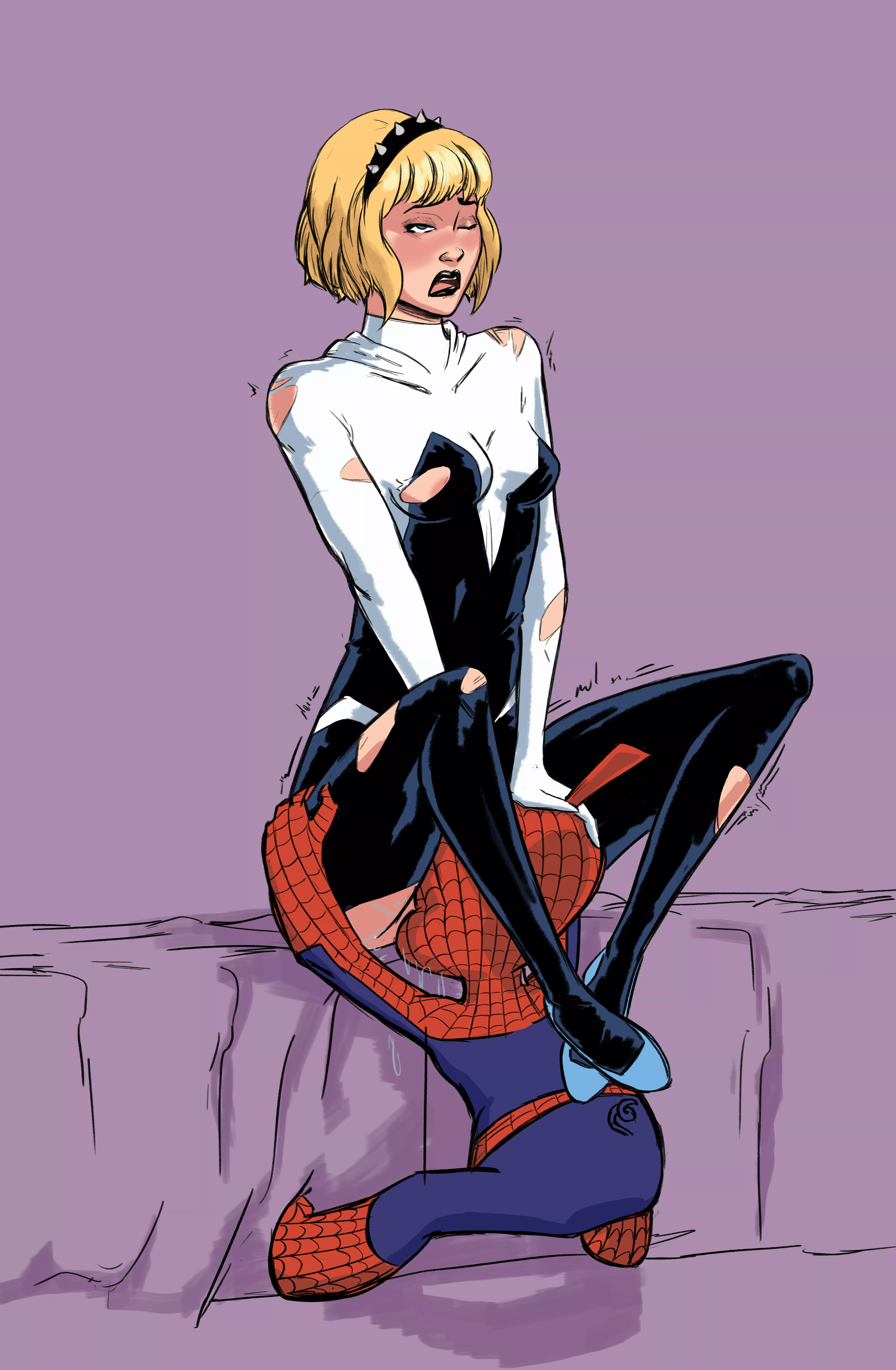 Gwendolyn Maxine Stacy/Spider-Gwen/Ghost-Spider. Pork eating. (saibutts) [Marvel Comics] posted by International-End100