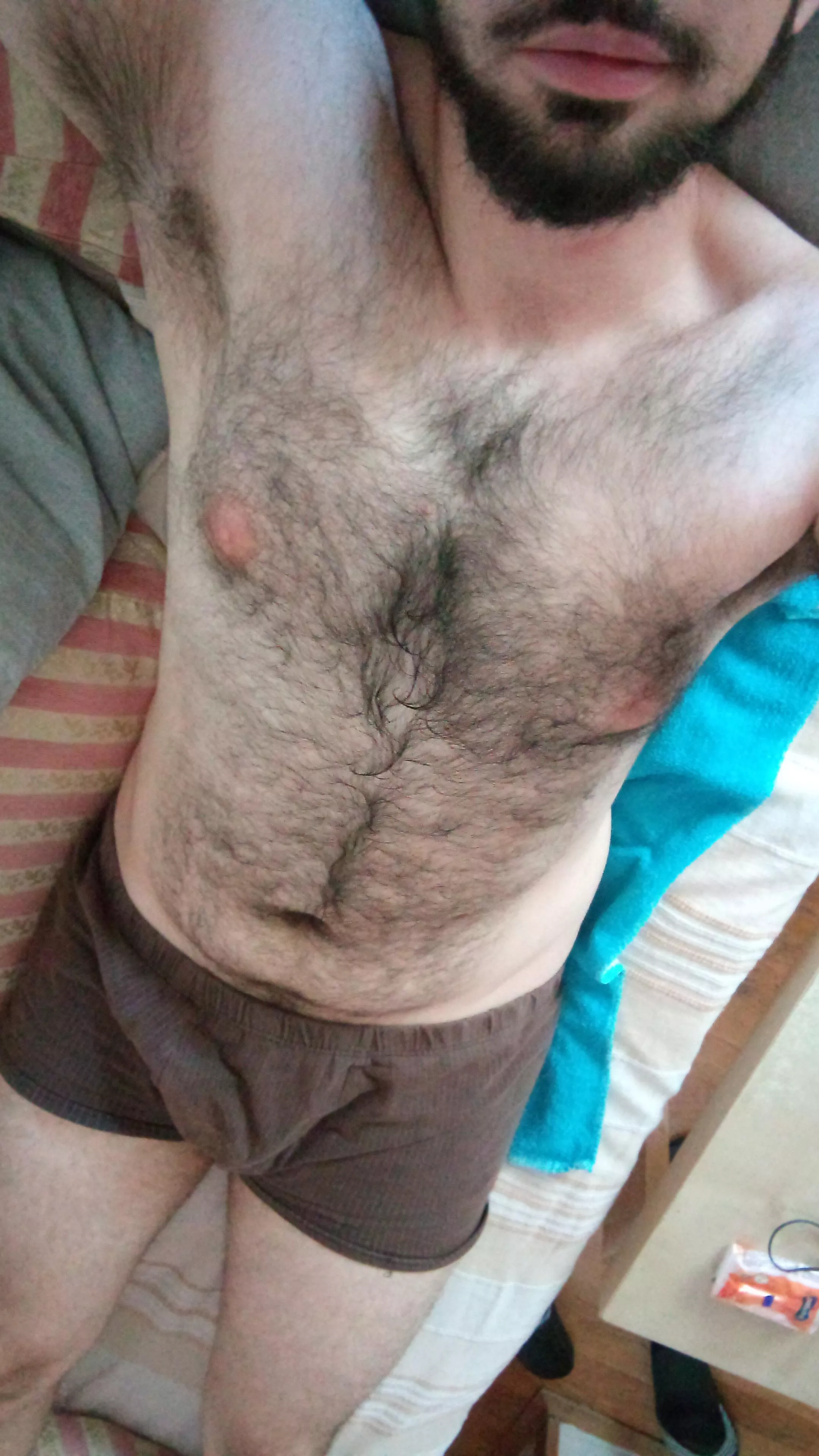 Hairy, horny and sweaty ðŸ˜‰ Anyone for some fun on Snapchat? posted by HairyNerd96