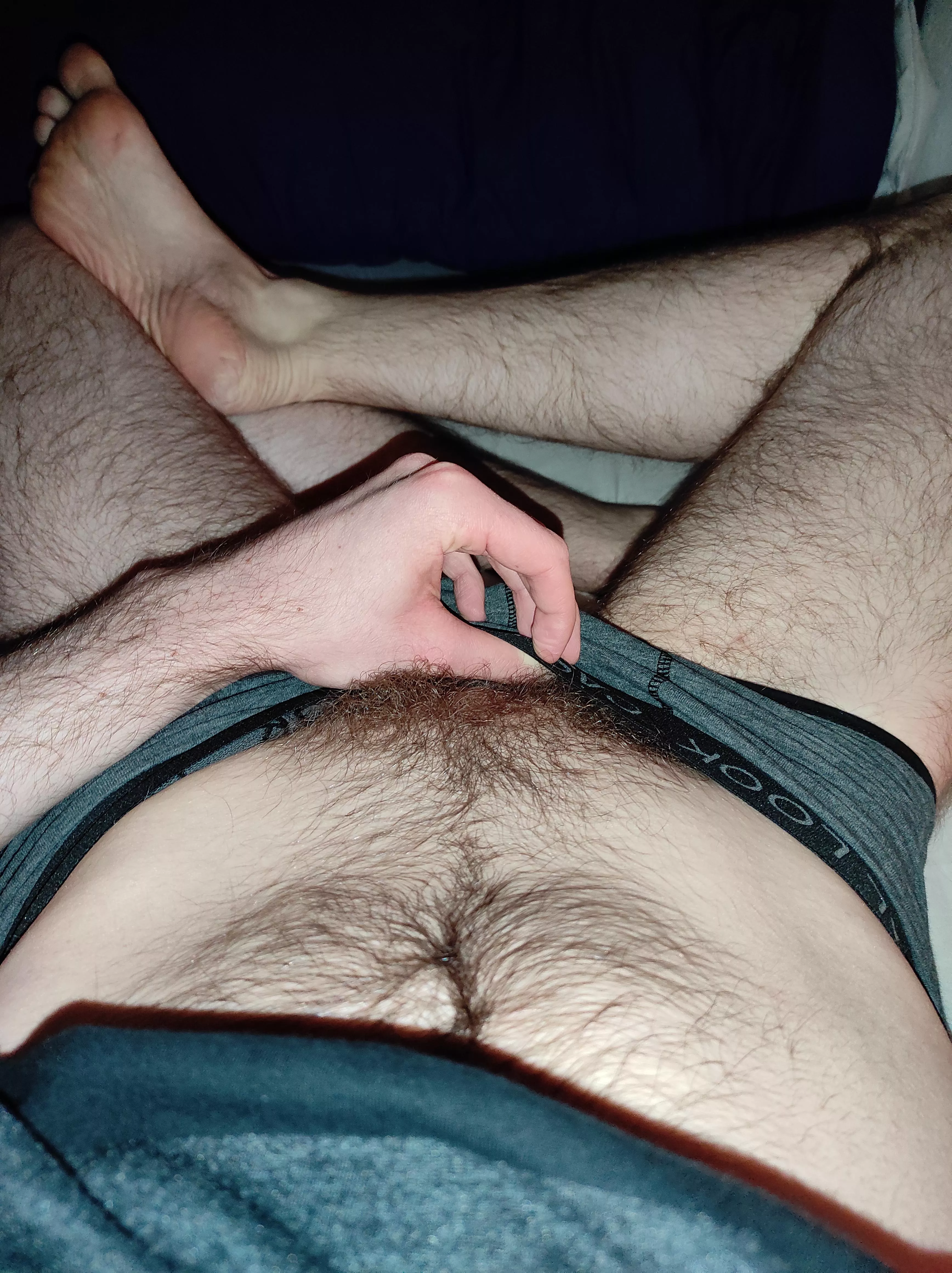 Hairy legs, belly, pubes, arms, what more could you want? posted by TheMoonSwimmer