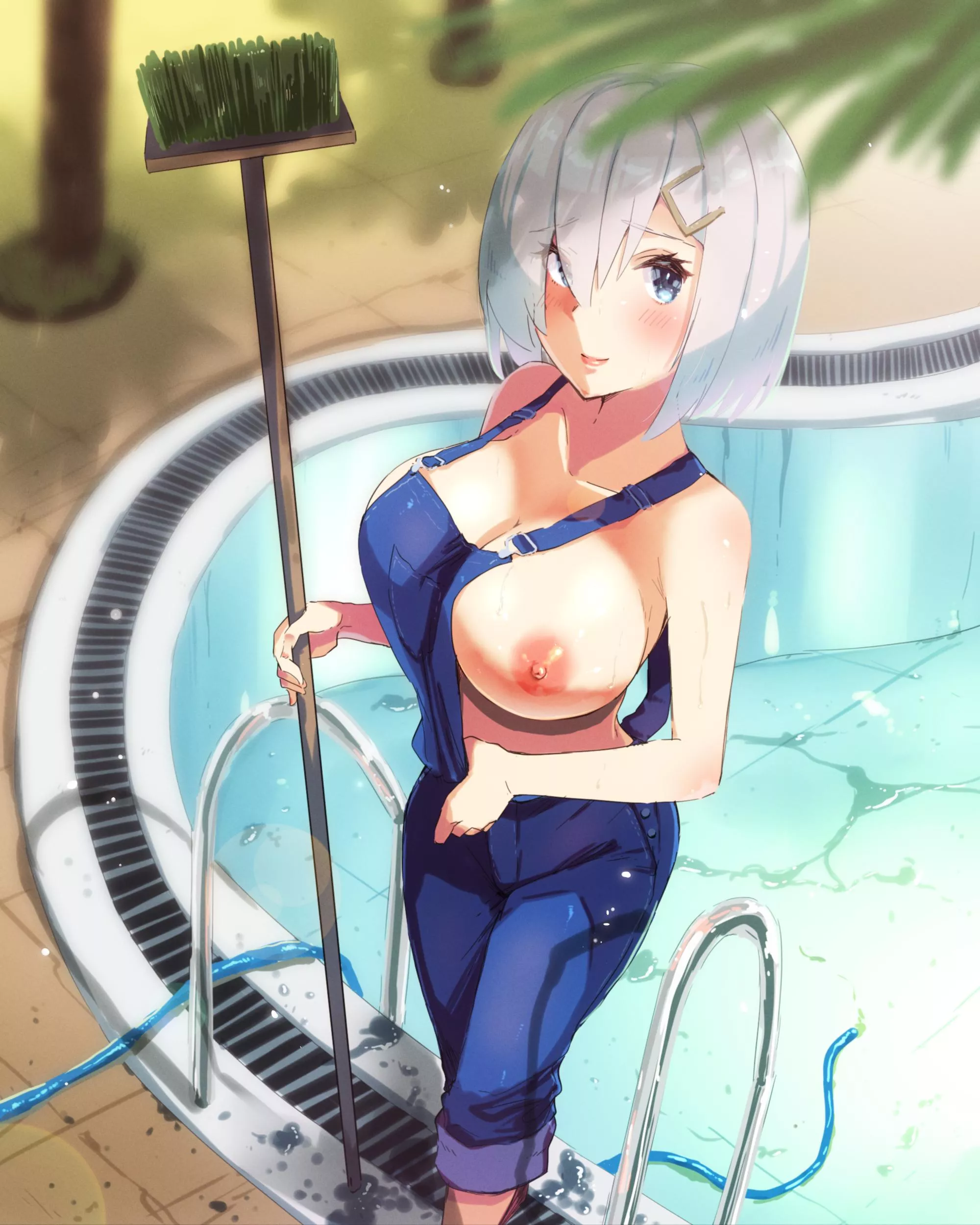 Hamakaze Cleaning The Pool posted by llamanatee