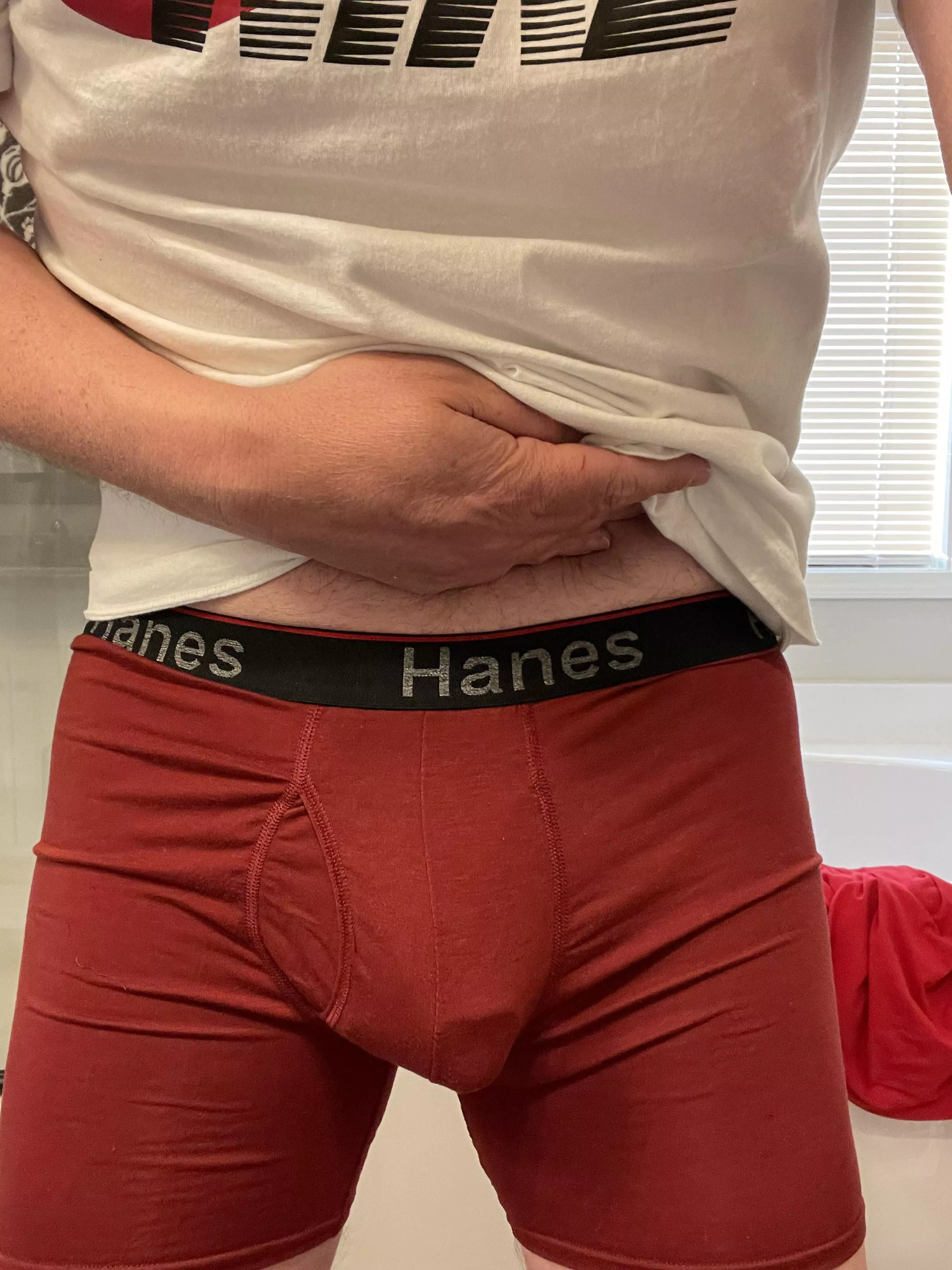 Hanes showing off the goods! posted by StifflersBiDad