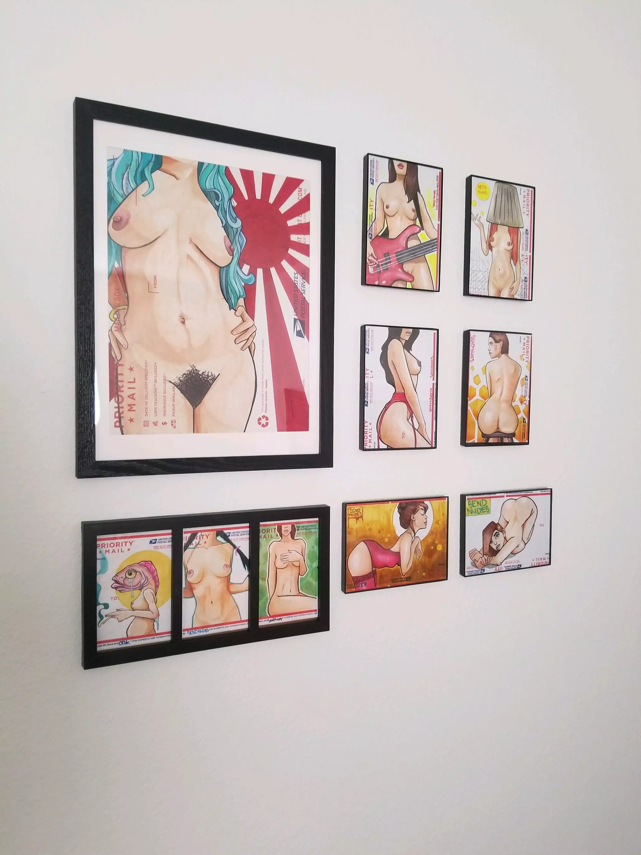 Happy customer sent me this- nice to see them in frames! posted by postalnudes