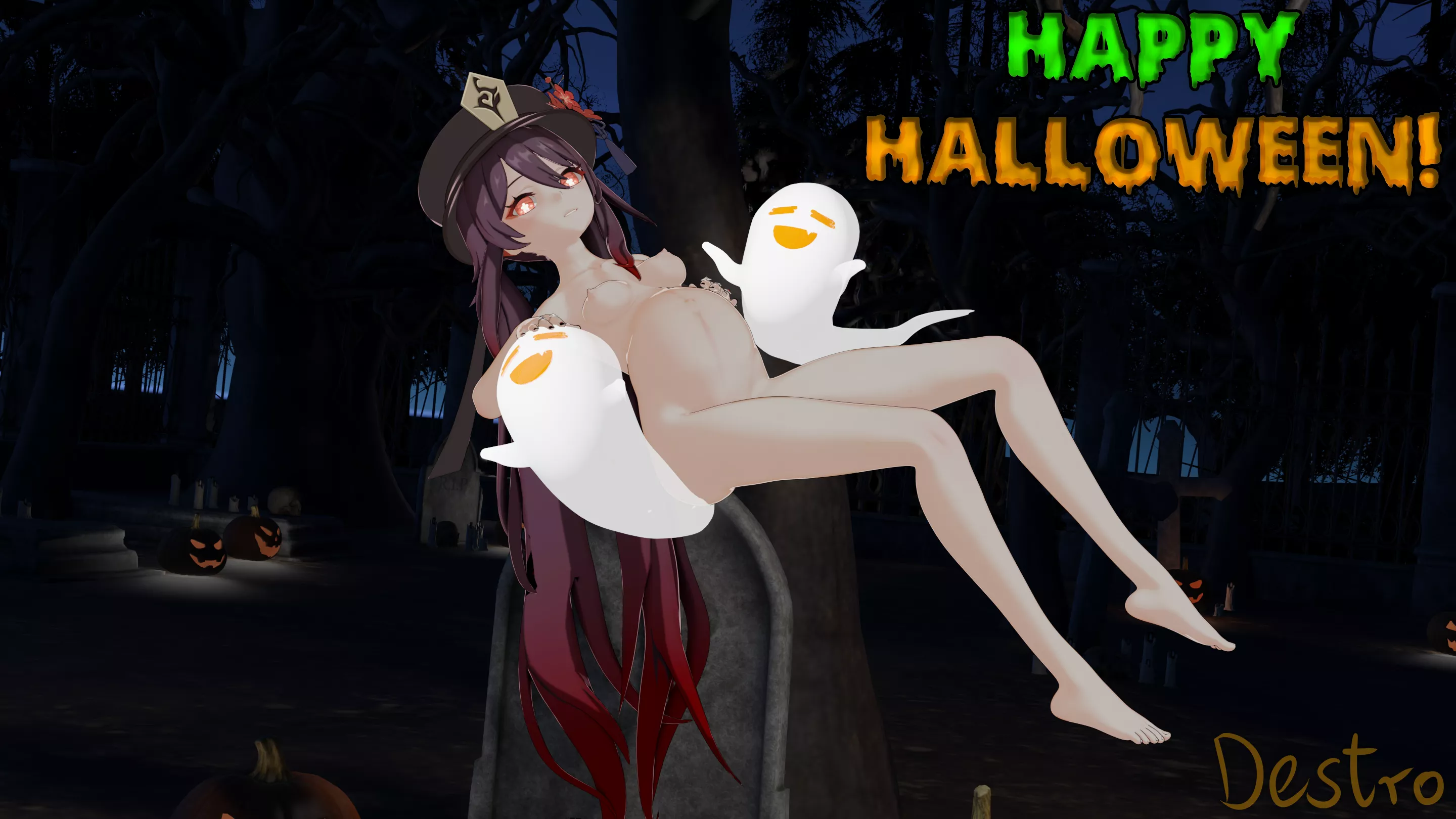 Happy Halloween from Hu Tao! posted by hdddestroyer