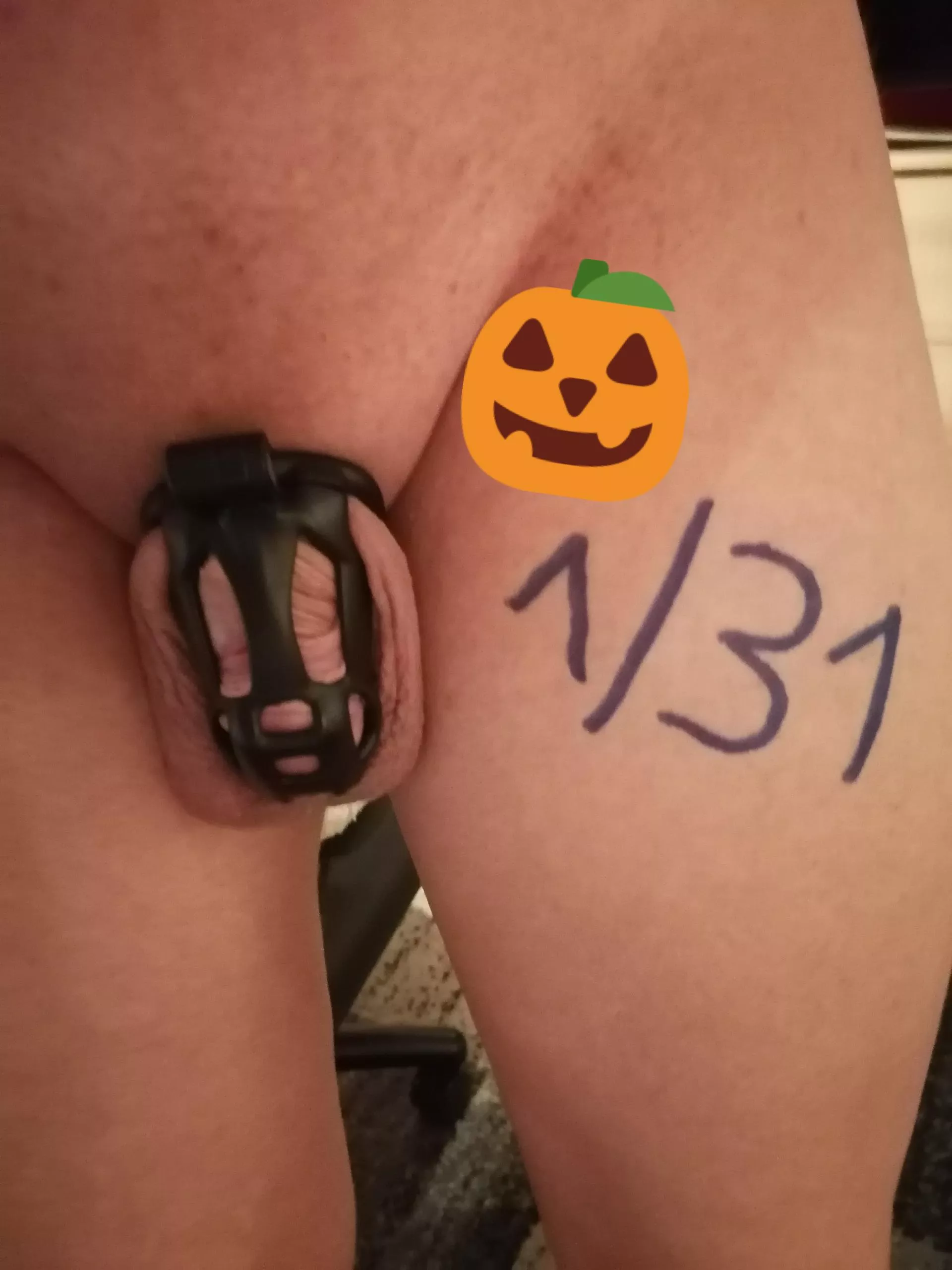 Happy Locktober everyone! ðŸ˜ðŸŽƒðŸ” This year I'm going into it already being locked up since 60 days ðŸ˜… posted by Sub_Ne0s