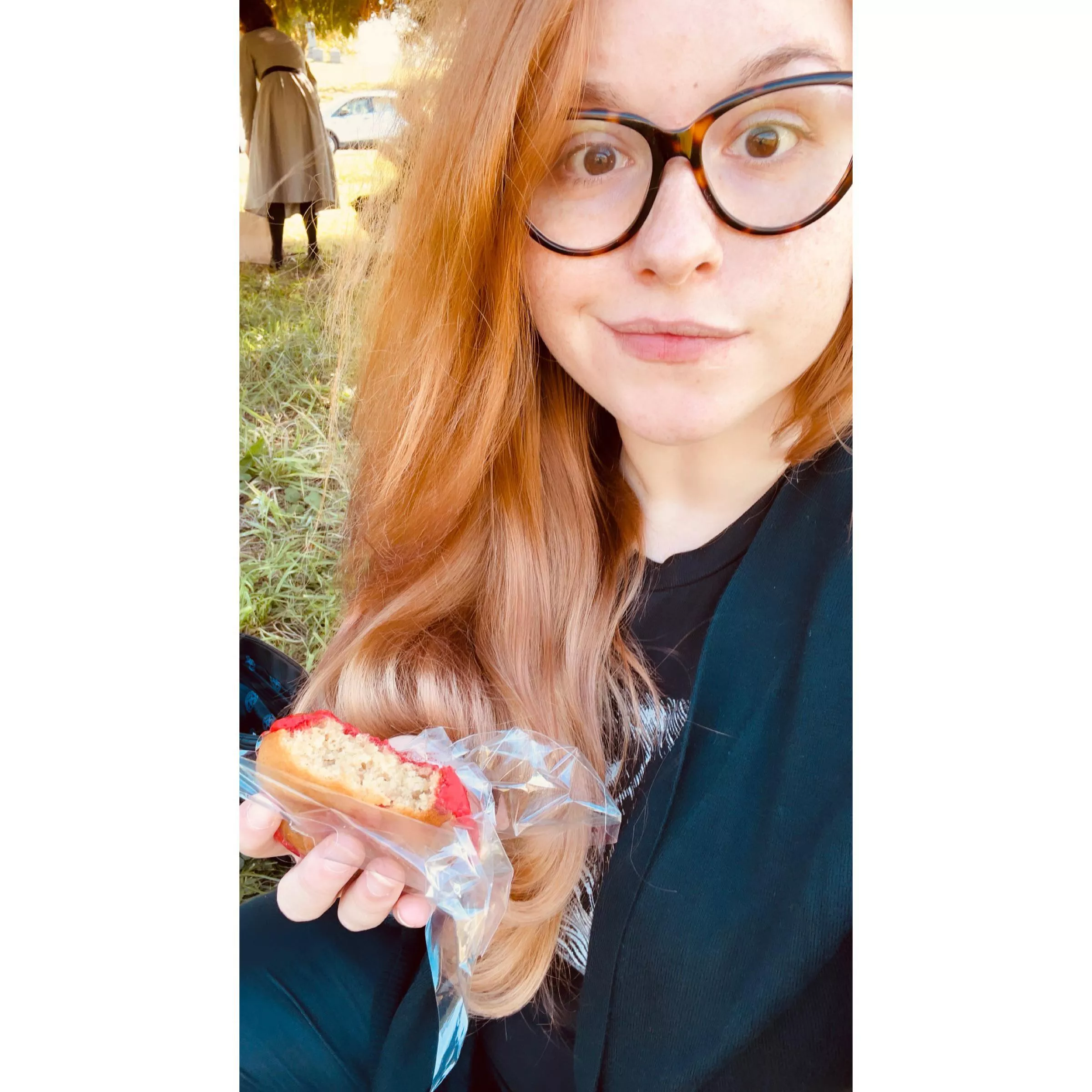 Happy Saturday from me and my donut :3 posted by hemlocksulfur