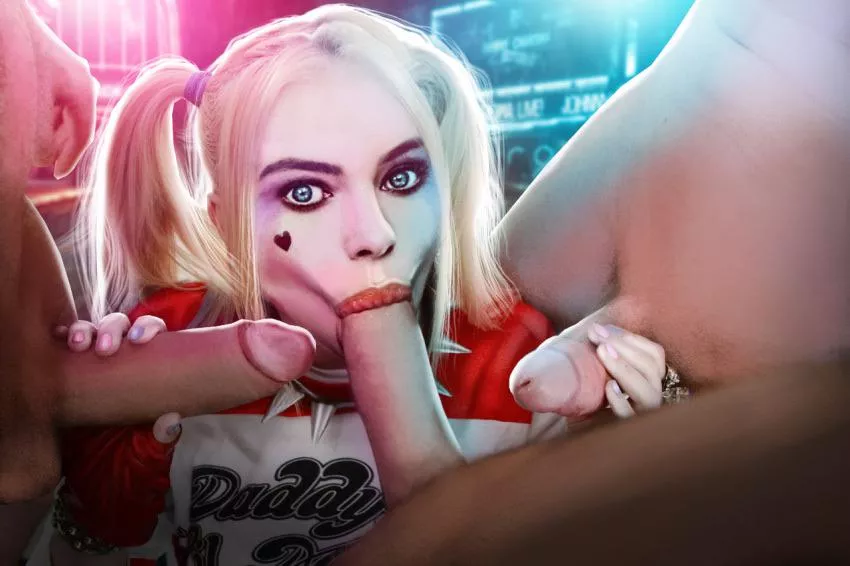 Harley Quinn blowbang posted by Melkay11