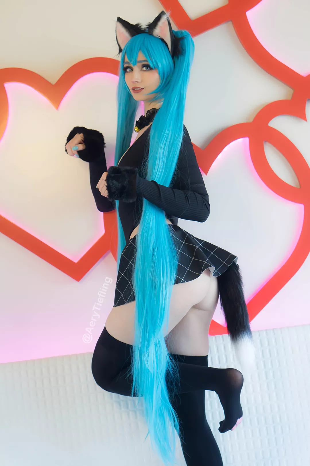 Hatsune Miku Catgirl from Vocaloid by Aery Tiefling [OC] posted by AeryTiefling