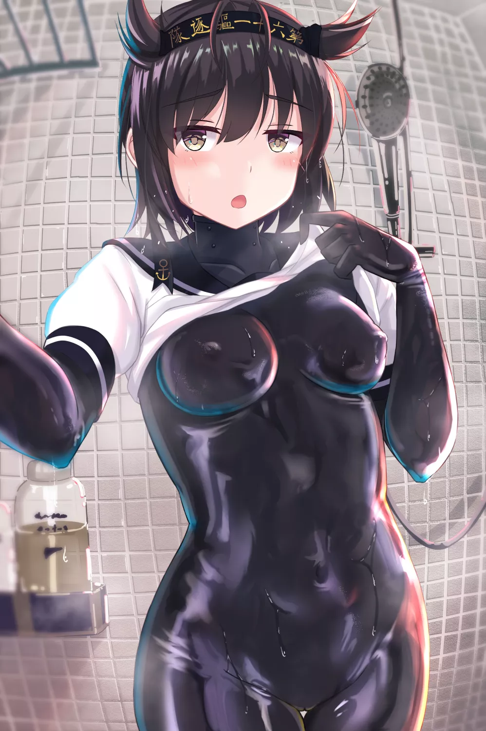 Hatsuzuki in the shower (Kuroame) [KanColle] posted by llamanatee