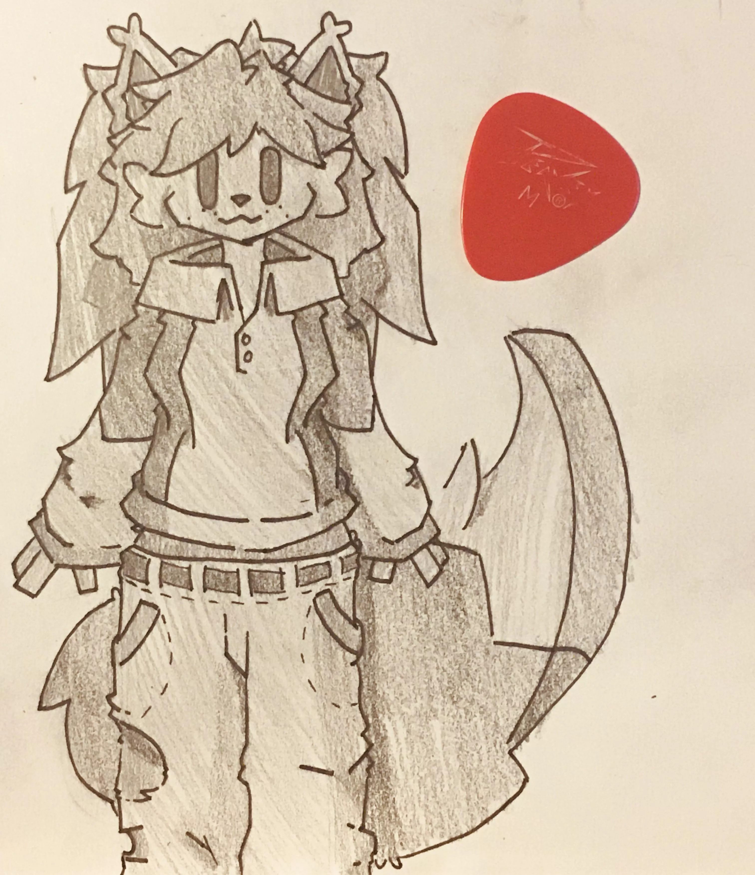 havent done a pencil drawing in a while! [art by me! @mophyuwu on twitter] posted by mophyAlt