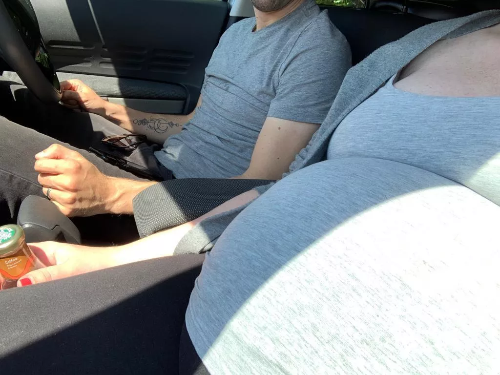 He has to drive now because I don’t fit behind the wheel posted by PreggoStuffer1