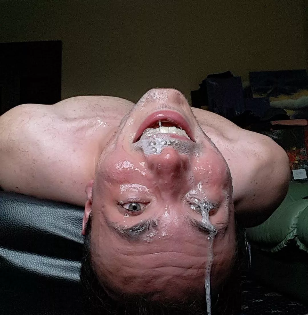 He just fucked my face so hard after a hard morning at work. He's back early which is a nice surprise. It's so important to show my appreciation by letting him dominate my face and throat and paint me with all my gag spit. Now just laying here admiring posted by Royal-Smile3706