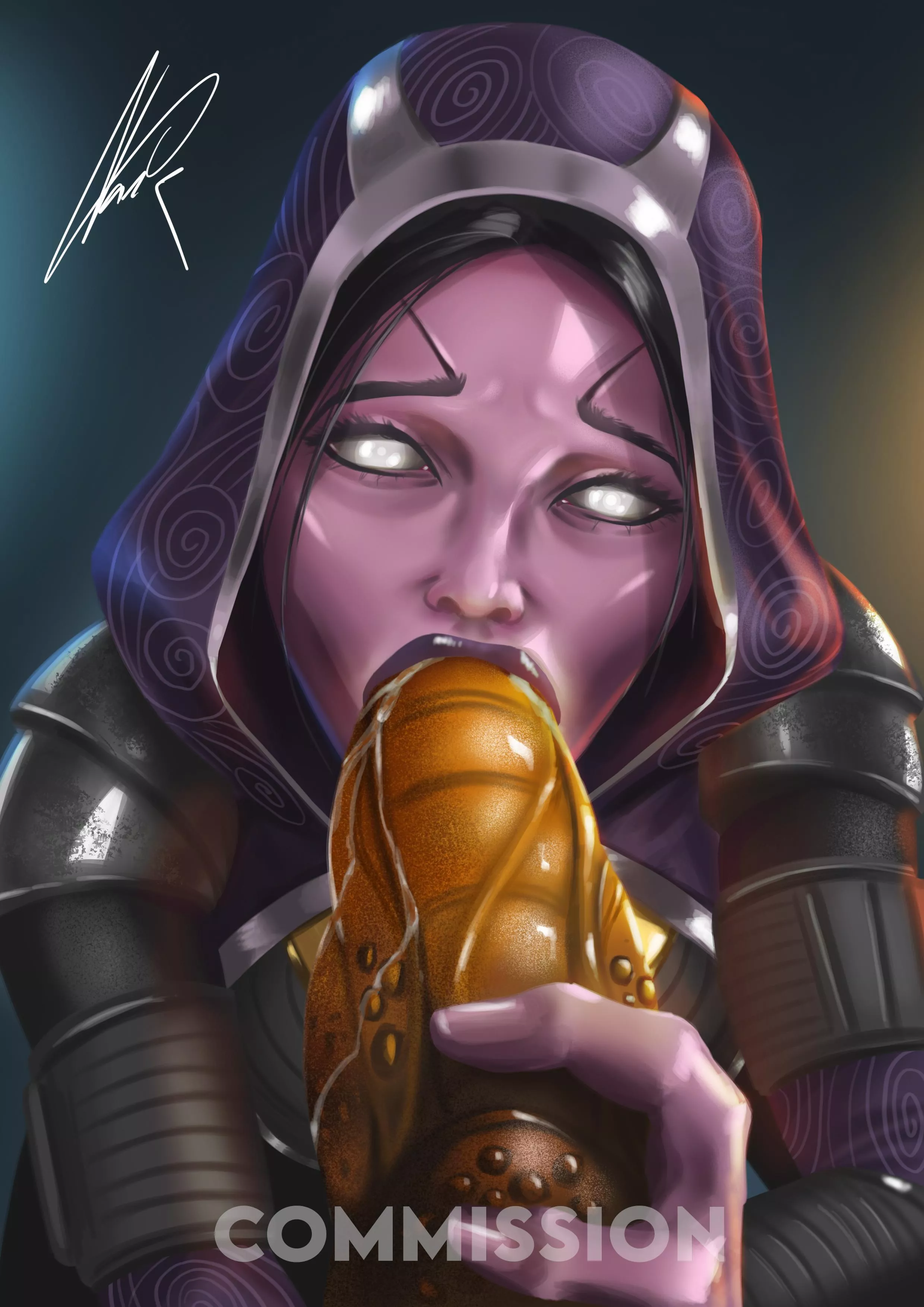 Hello all! First time here. Tali with some alien dildo! This was made as a commission (OC) posted by NazReizo