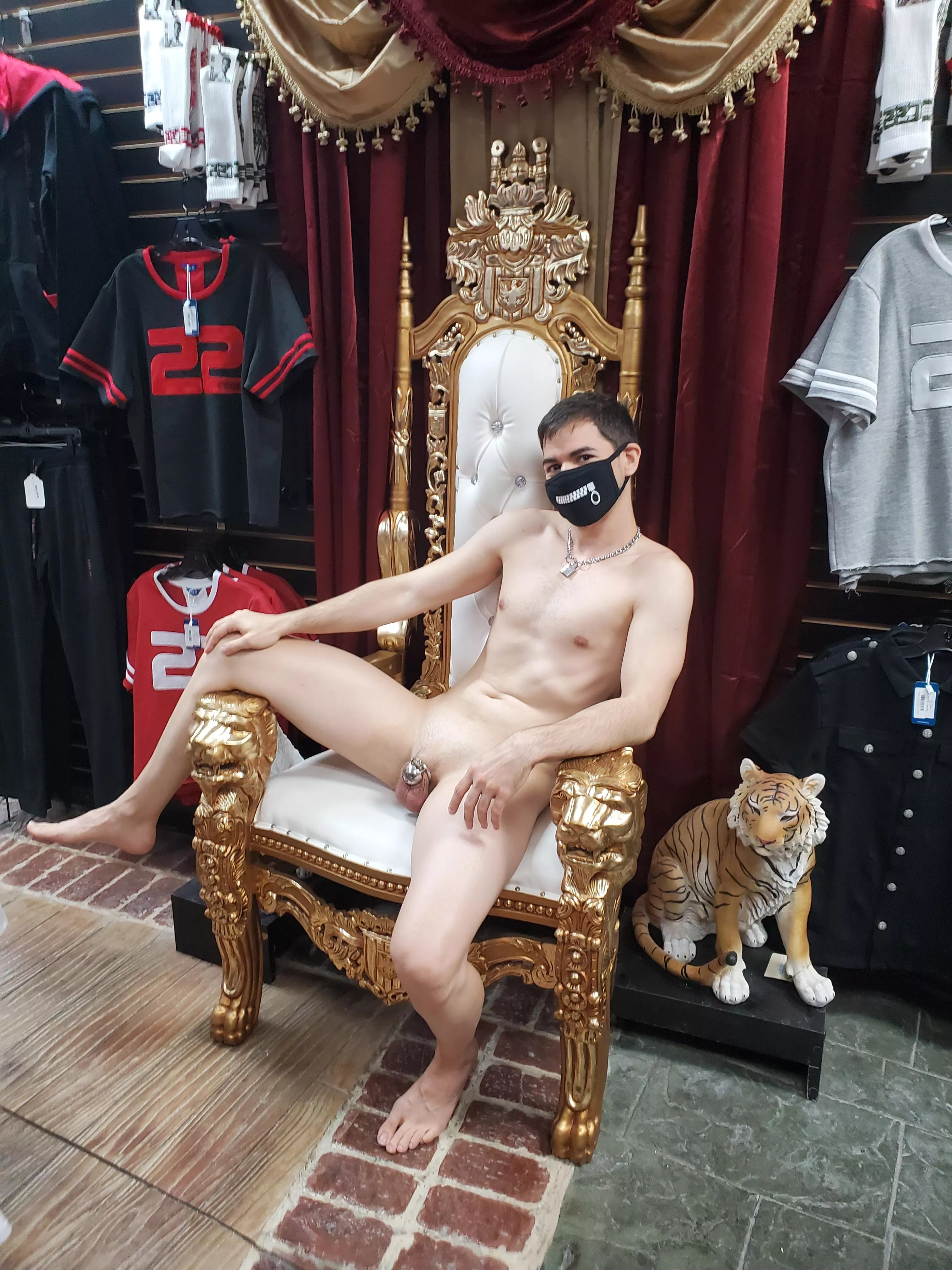 Hello! Does sanctioned nudity in a novelty store in the middle of the day get your approval? 😅 posted by Edged2Ruin