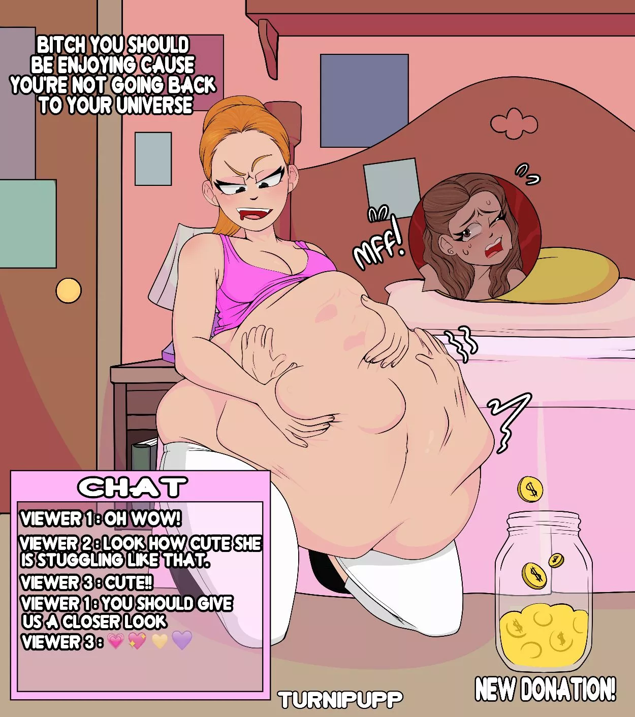 Hello Everyone here is an alternate version of summers livestream with nancy wheeler the one in her stomach [this photo was made by TURNIPUPP] posted by mrunknowncookie