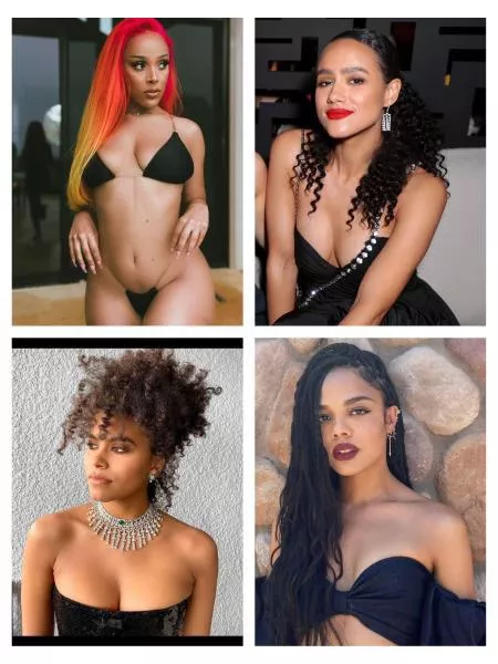 Help me go crazy this morning for sexy women of color like Doja Cat, Nathalie Emmanuel, Zazie Beetz, and Tessa Thompson posted by garbagetruck87