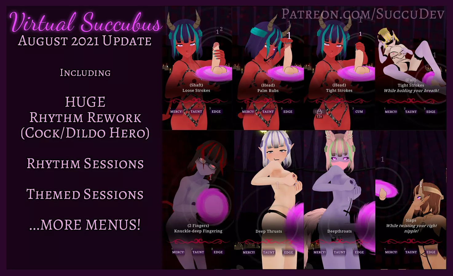 [Hentai Femdom JOI AI] Virtual Succubus 0.20 Is Out! | Huge Rhythm Event Update (Cock/Dildo/CBT Hero) | Rhythm Sessions | Themed Sessions | Web/PC/Android Demos Available! posted by SuccuDev