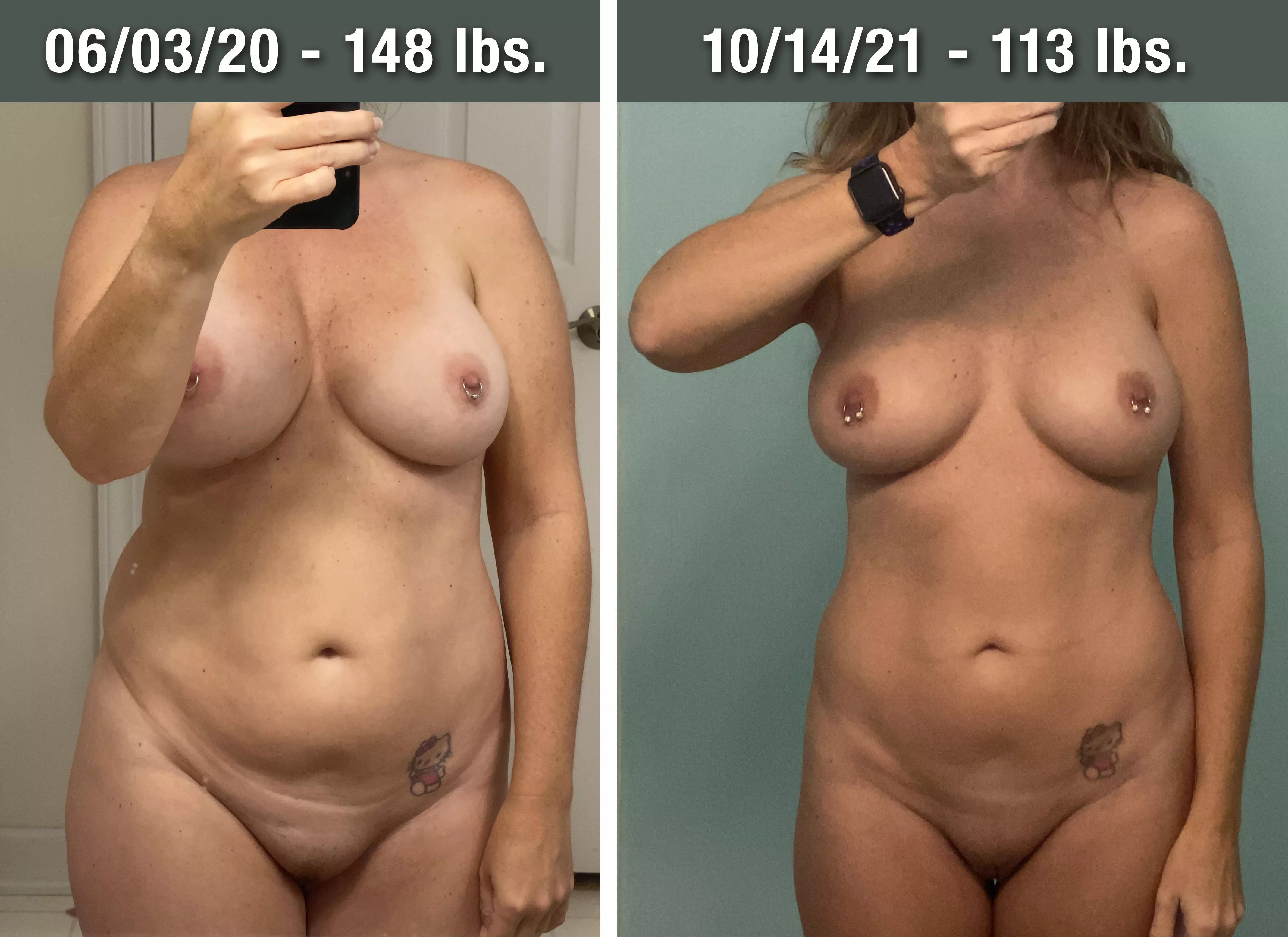 Here’s a Throwback Thursday for ya! WOO freaking HOO!!! Down 35 lbs. So, a HUGE FU goes out to the “your belly needs work” assholes! (=^•^=) [f] 48 posted by Kitty__Sprinkles