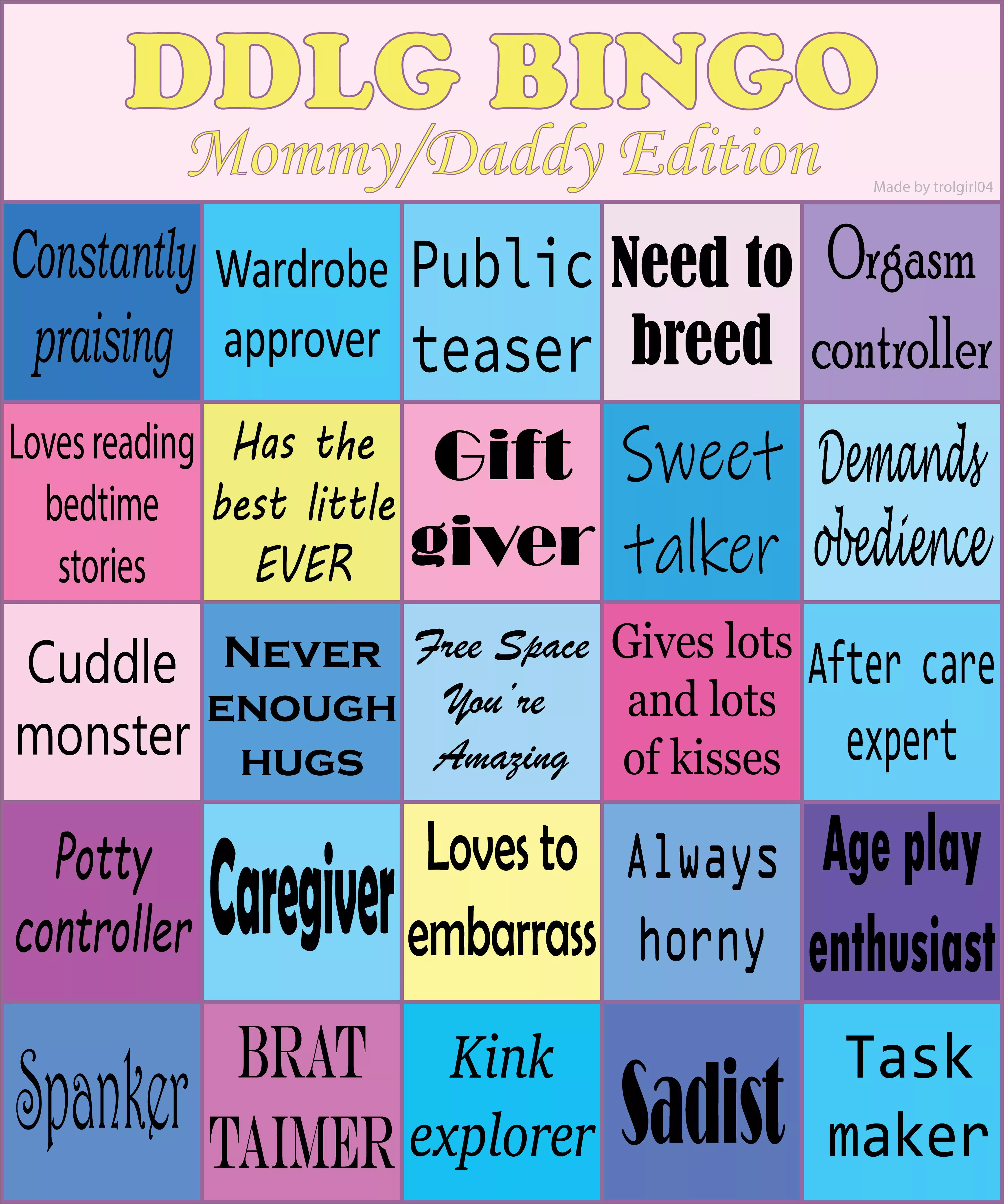 Here’s one for all you mommies and daddies! Who’s getting BINGO?! 😄 posted by trolgirl04