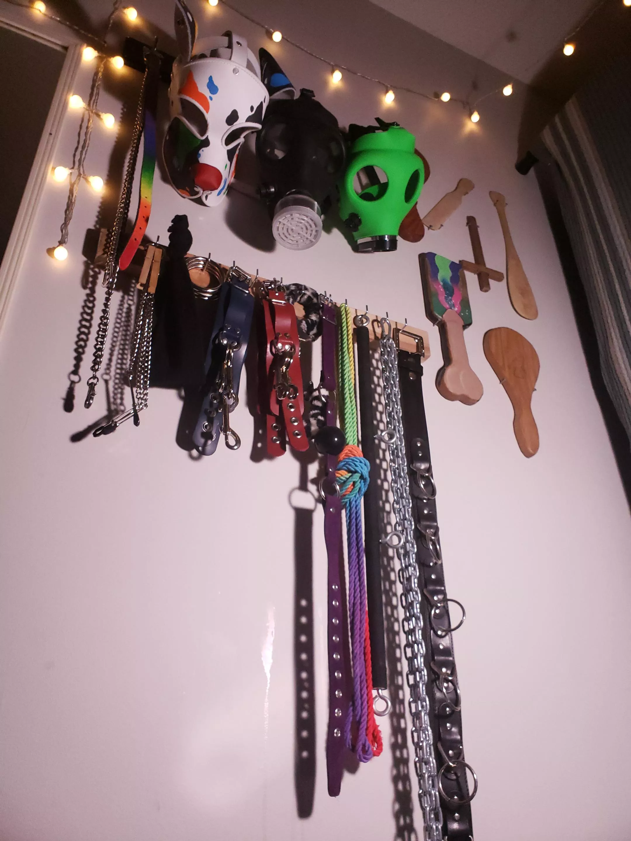 Here's Version 1 of my very first toy wall! Most of the items belong to my partner but I did all the organizing and set up ðŸ¥°ðŸ¤Ÿ (first time posting here, lmk if it doesnt fit the sub!) posted by DirtySquare