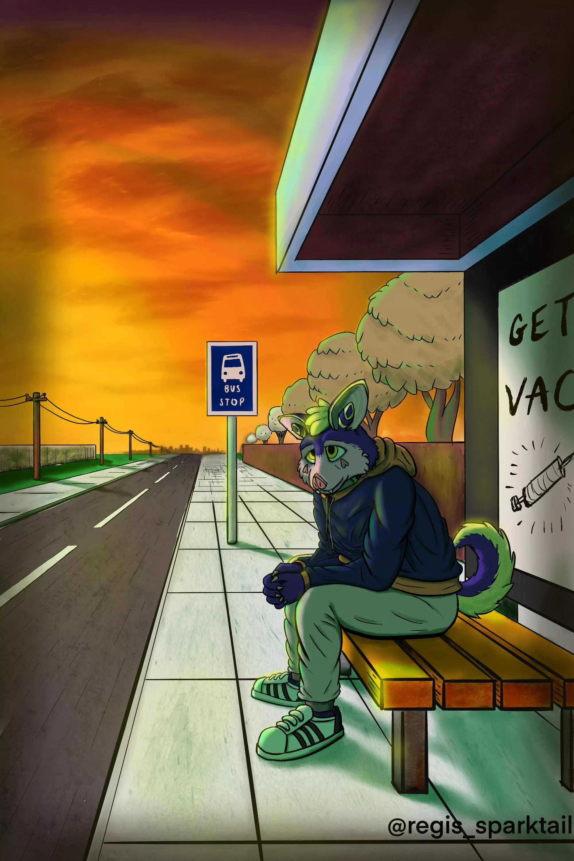 Hi, fellow furries. I finally did a full illustration for my fursona. Feedback is always appreciated. posted by regis_sparktail