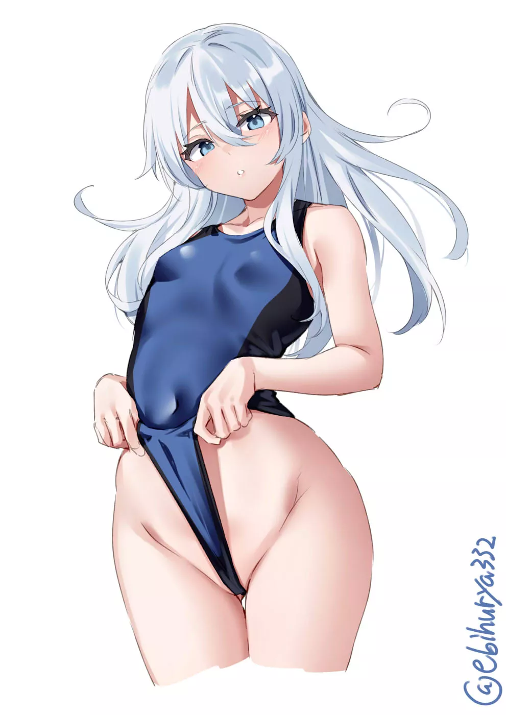 Hibiki Swimsuit Pull (Ebifurya) [Kantai Collection] posted by sequence_string