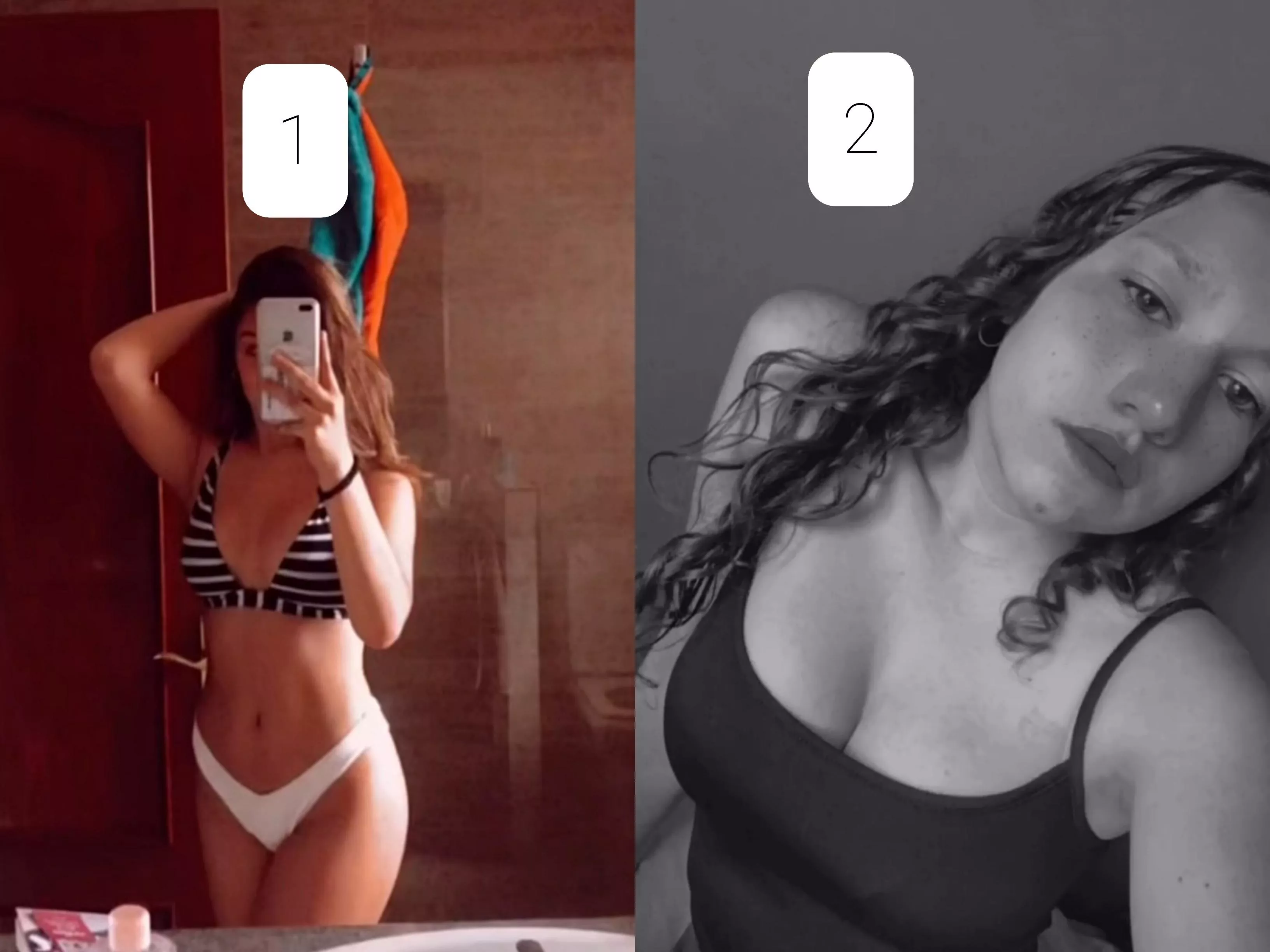 Hii, im doing a competition and i would like to know which girl is the hottest one. 1 or 2? posted by dududu717