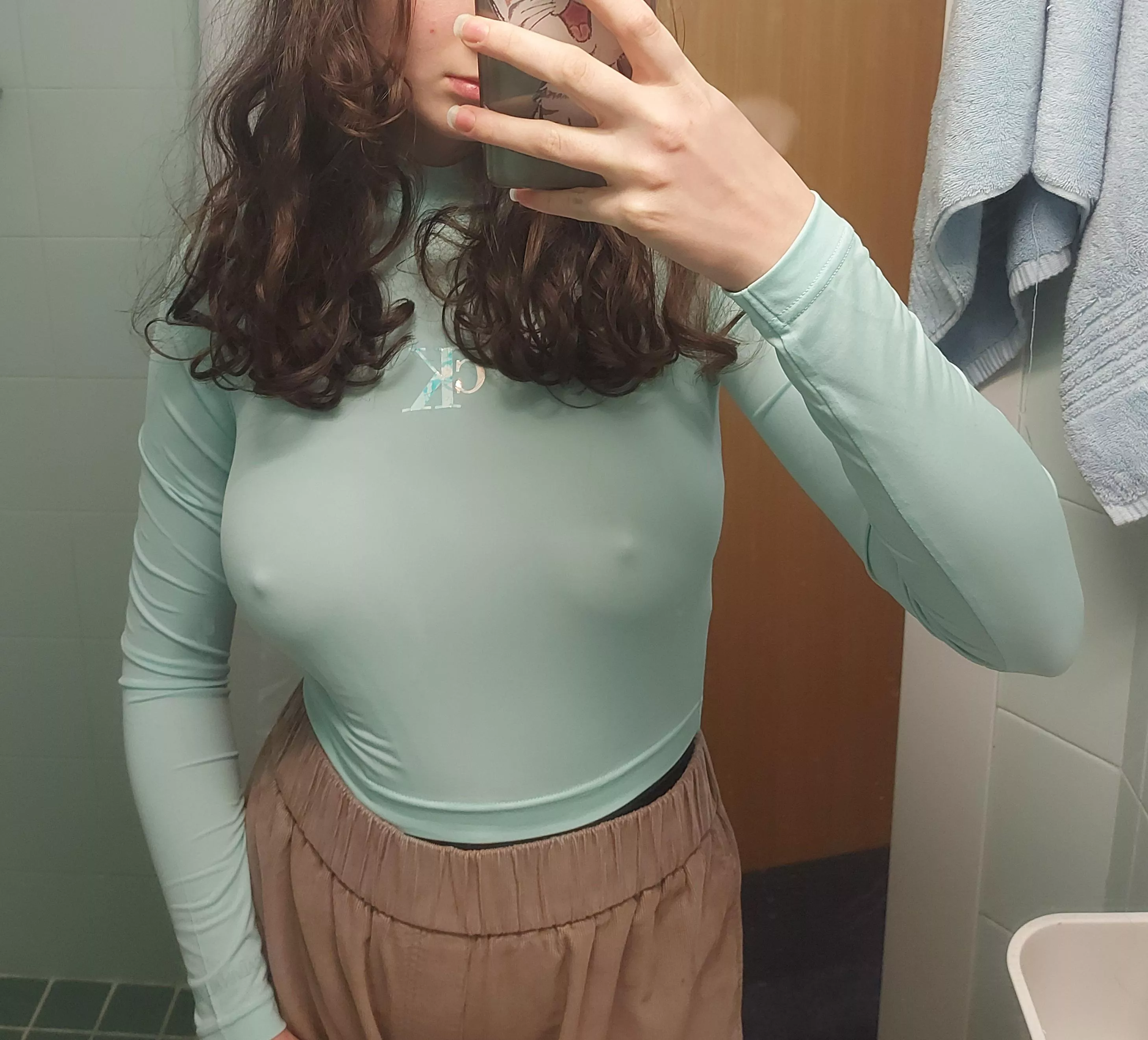 hope someone appreciates the turtleneck - bathroom tile color coordination posted by babylenka