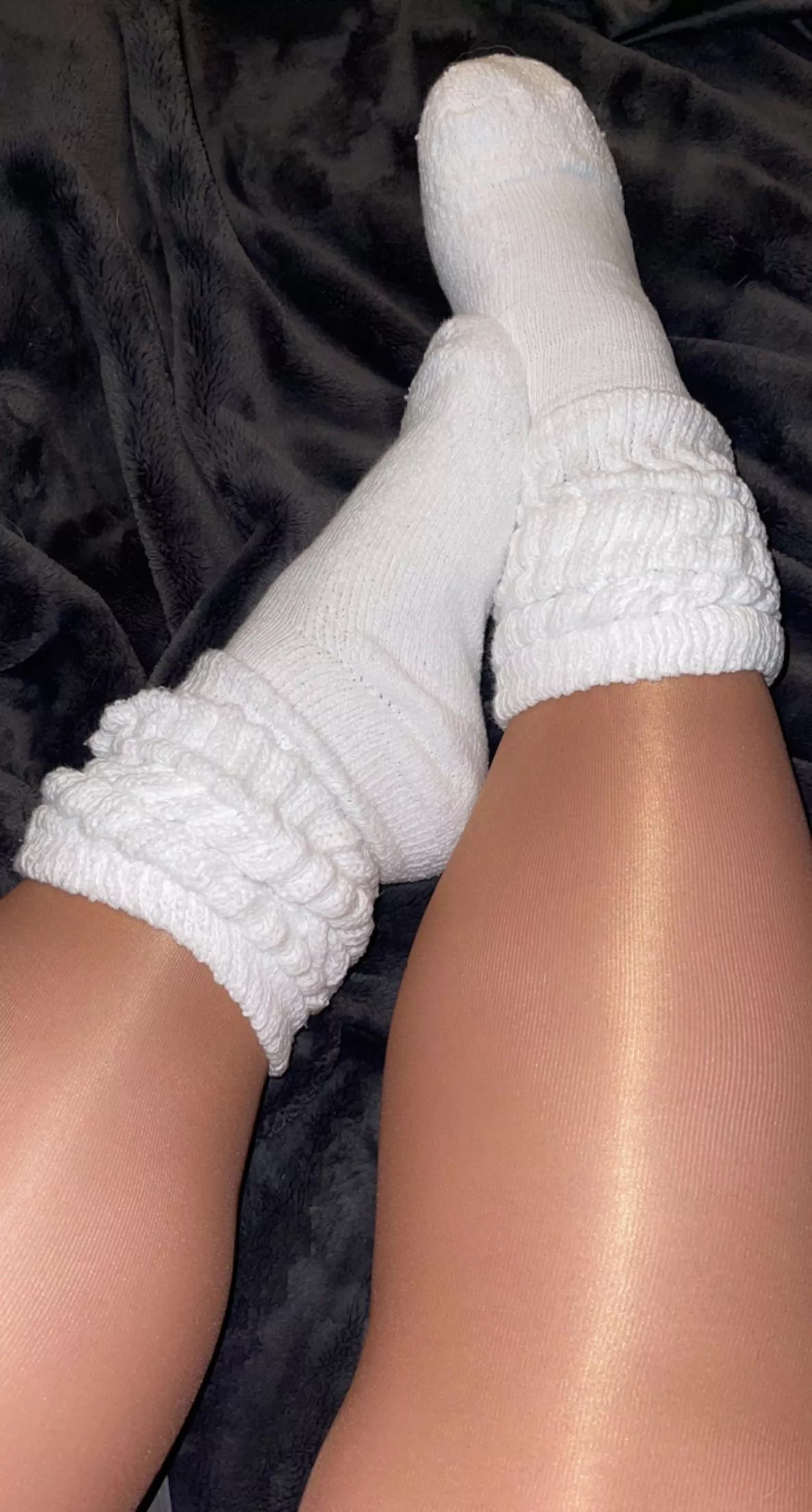 hope these white scrunch socks work [F]or you. posted by VikingValkyrie