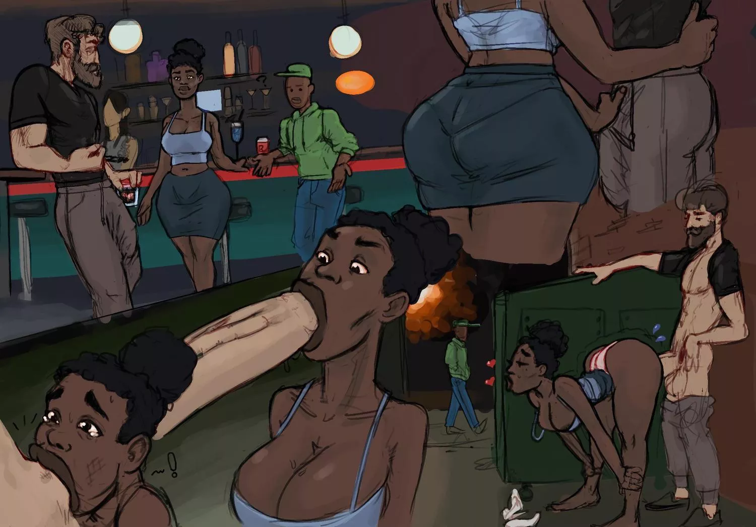 Hot Ebony wife meets a Bull at the club posted by blacktoon_