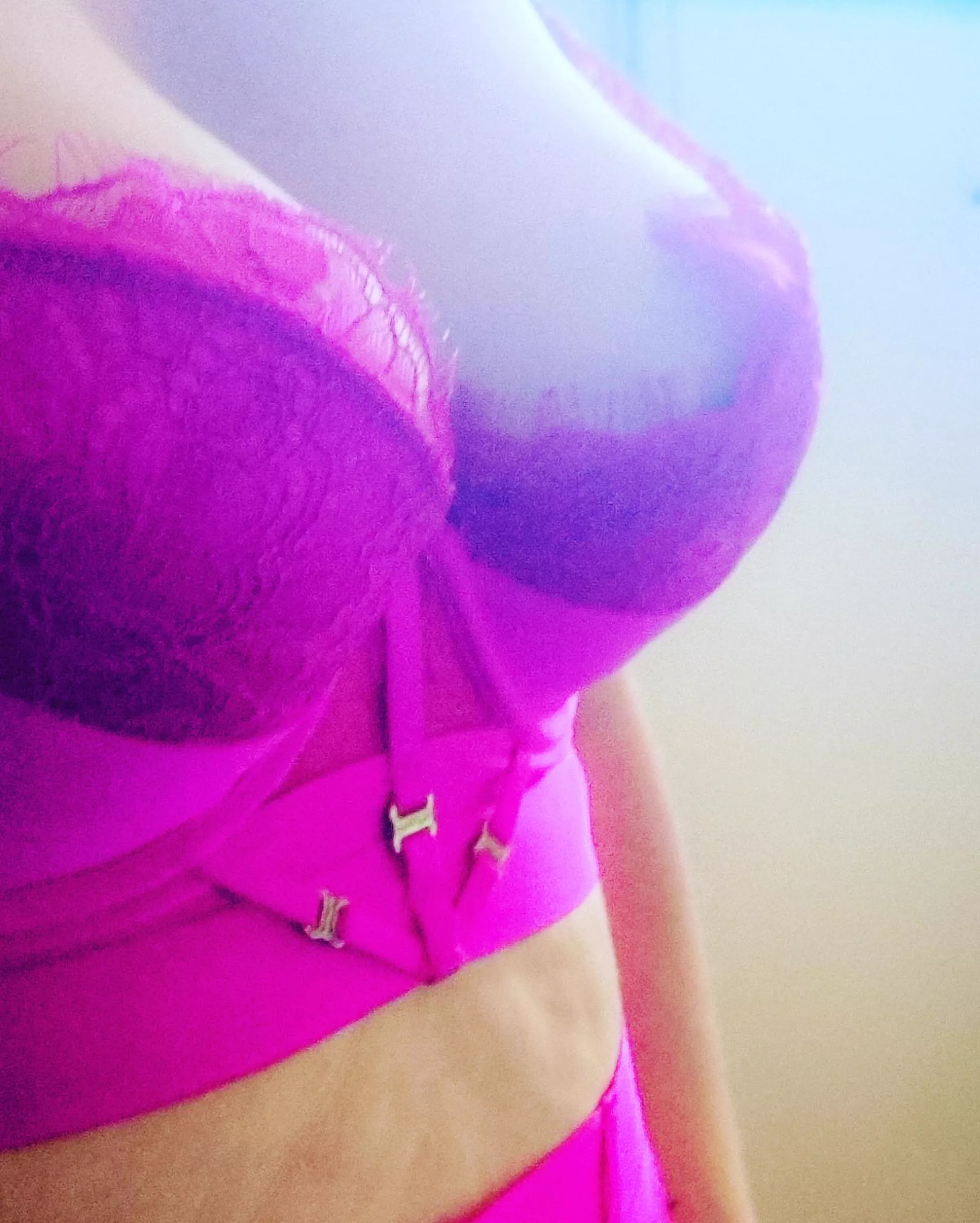 Hot pink lingerie. The view until it comes off. 🔥💕🔥 posted by PenelopeRoseLopez