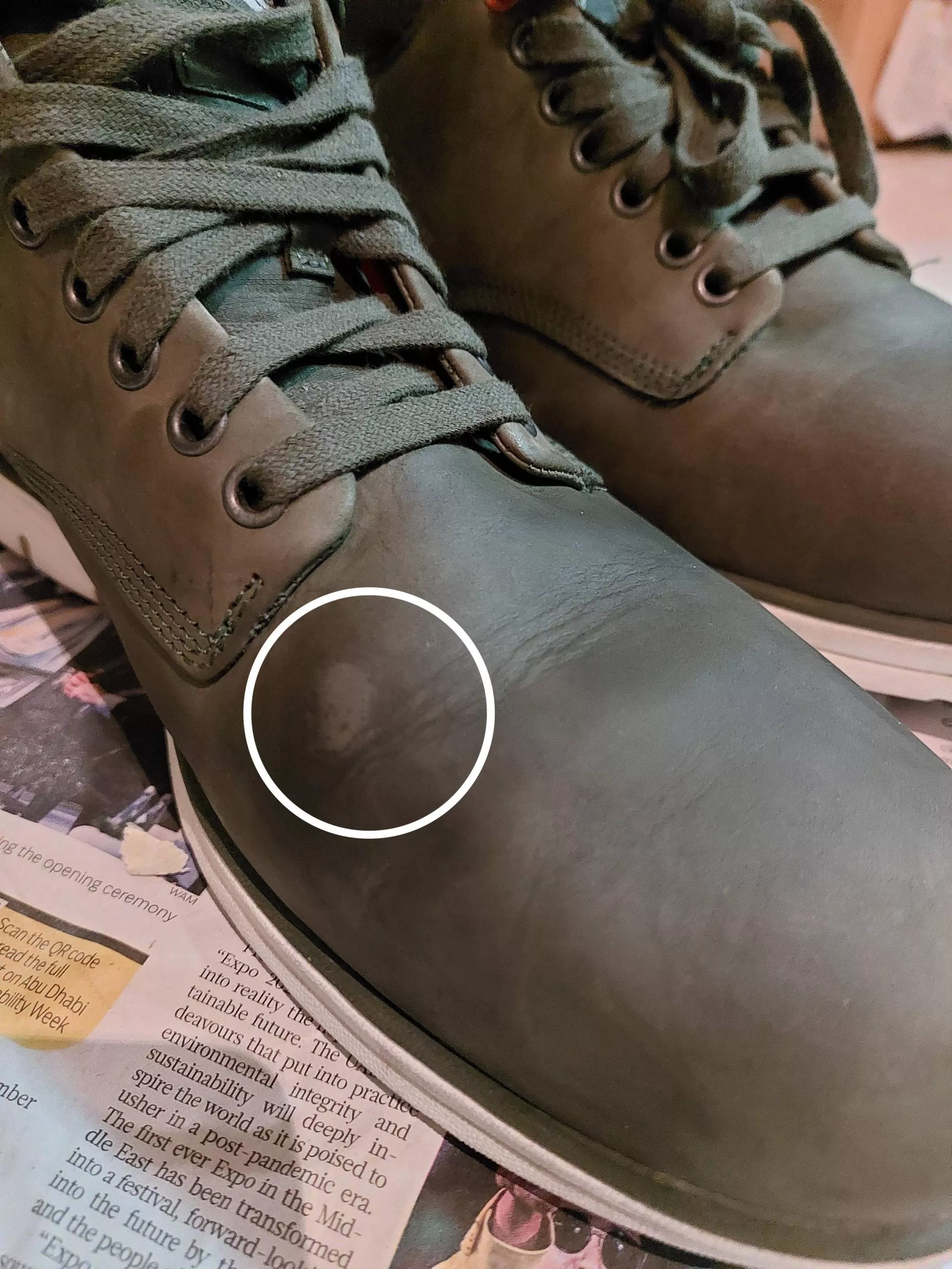 How do I get rid of this spot? Used Nubuck conditioner but it won't go away. posted by fatarabi