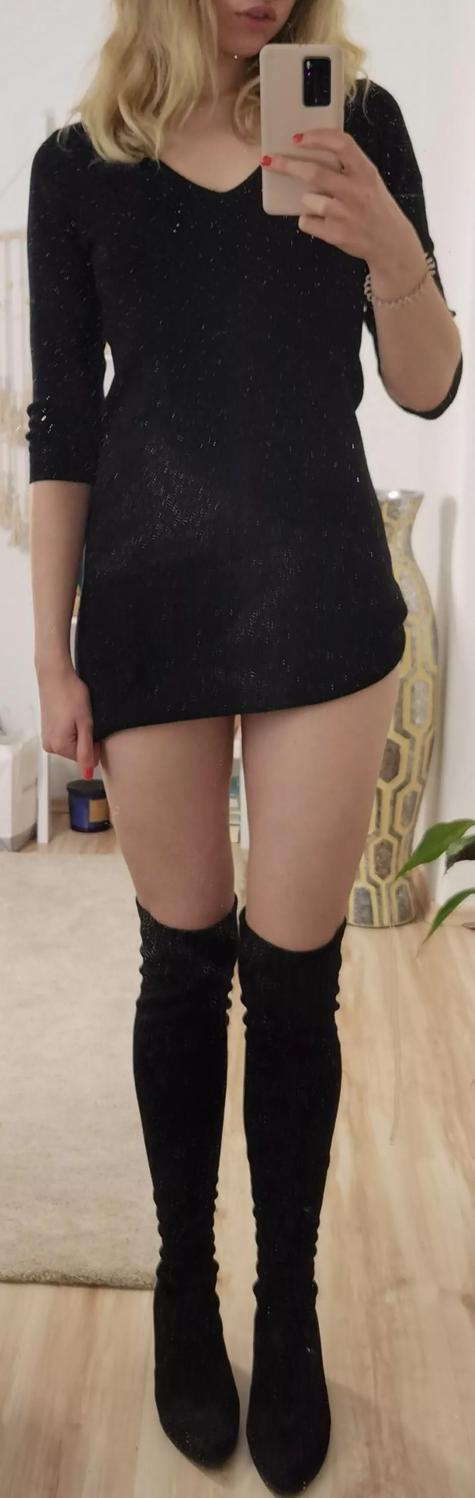 How does my dress looks in combination with my boots? posted by m_ariellexxx