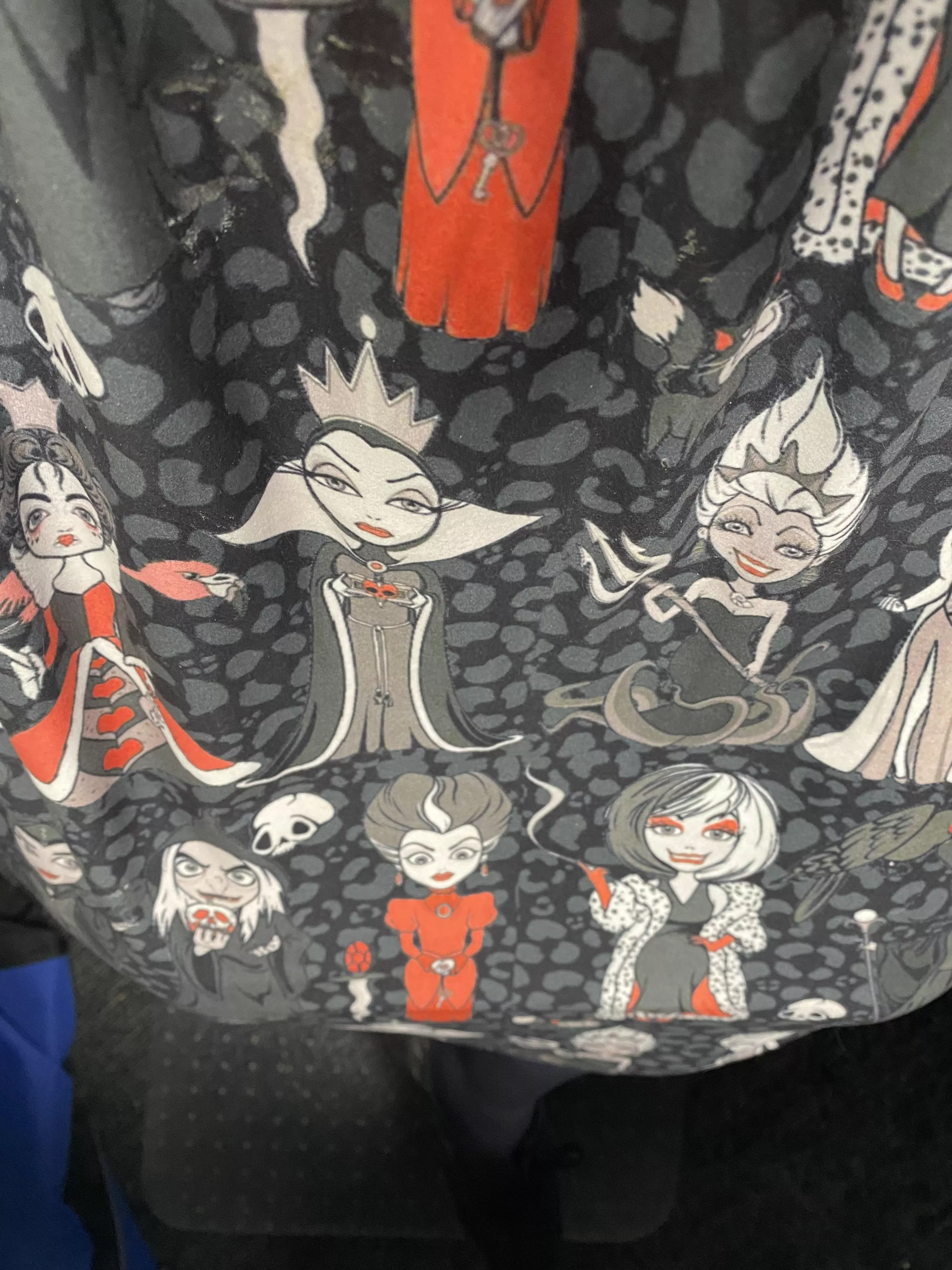 How I stay smol at work. Can you name all the villains on my dress? posted by kittypoppins13