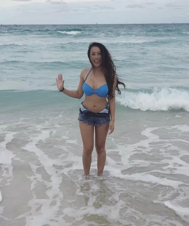 Huge Asian boobs at the beach posted by BakedPotato999