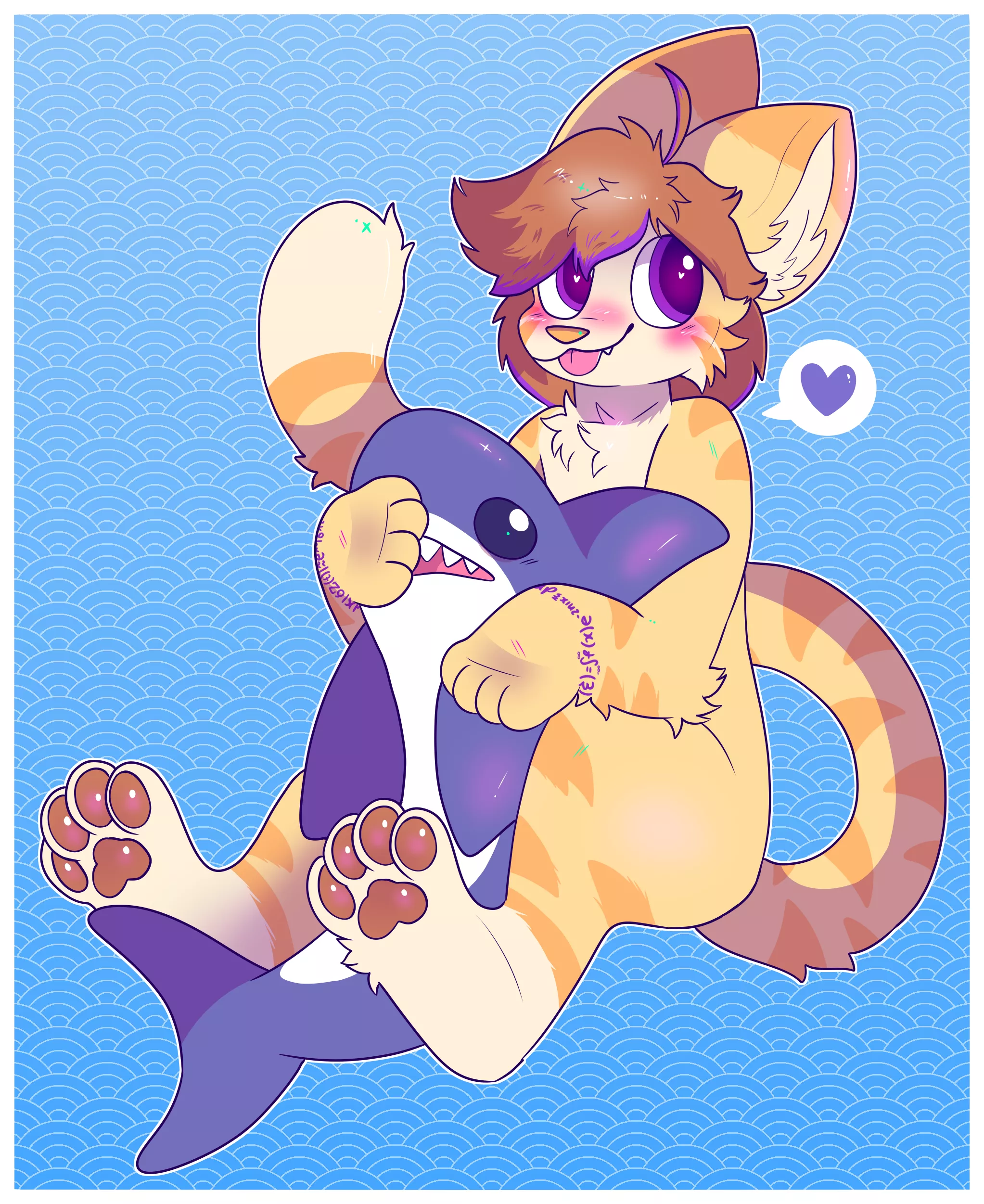 Huggin that shark! <commission for founded, art by me @spookyfoxinc on twitter> posted by spookyfoxinc