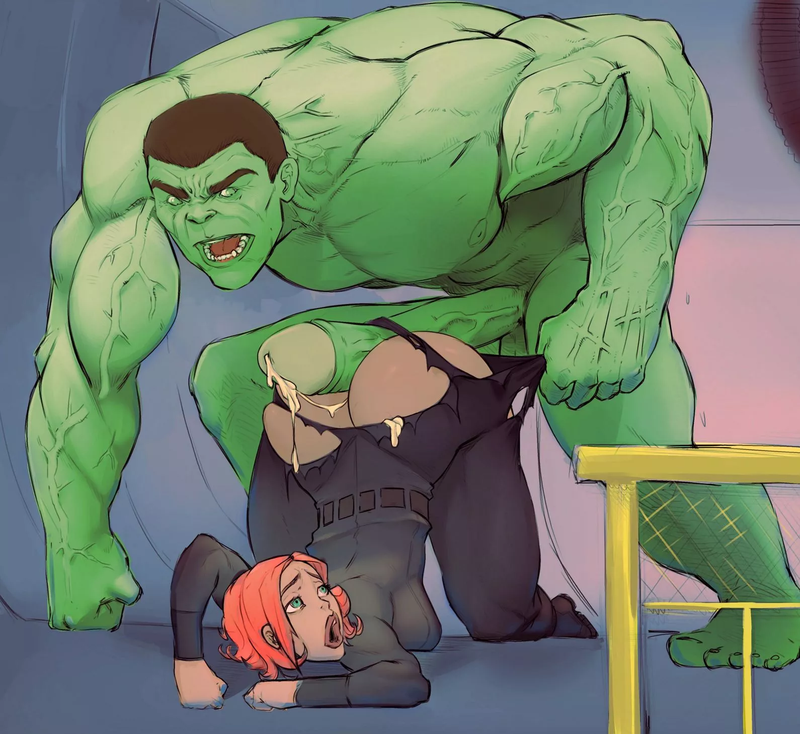 Hulk vs. Black Widow (atomiccreep) [Marvel Comics] posted by EnigmusPrime