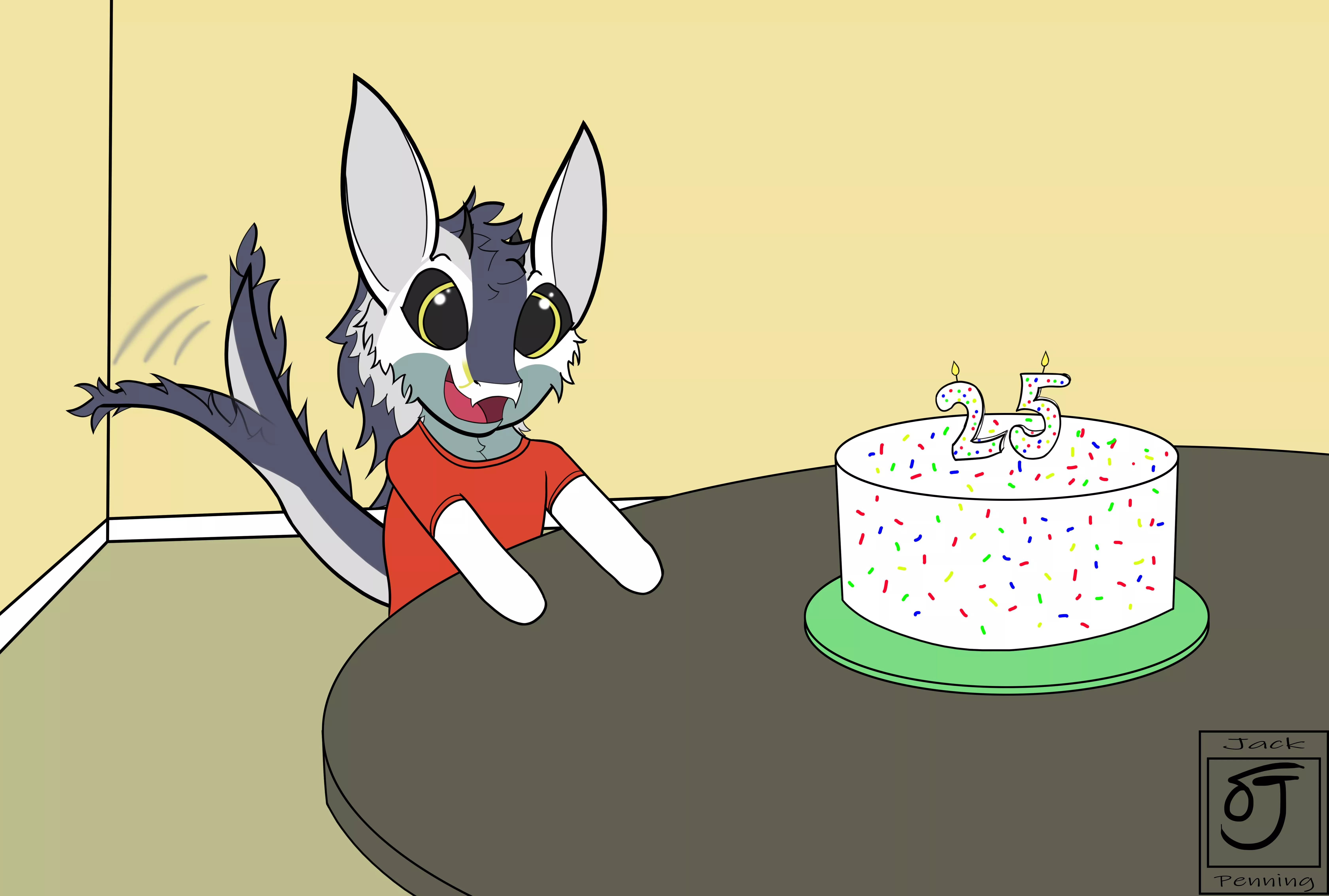 I am become chibi! Time to celebrate another year! Who wants cake? (Art by me) posted by Jax_fluff_dragon