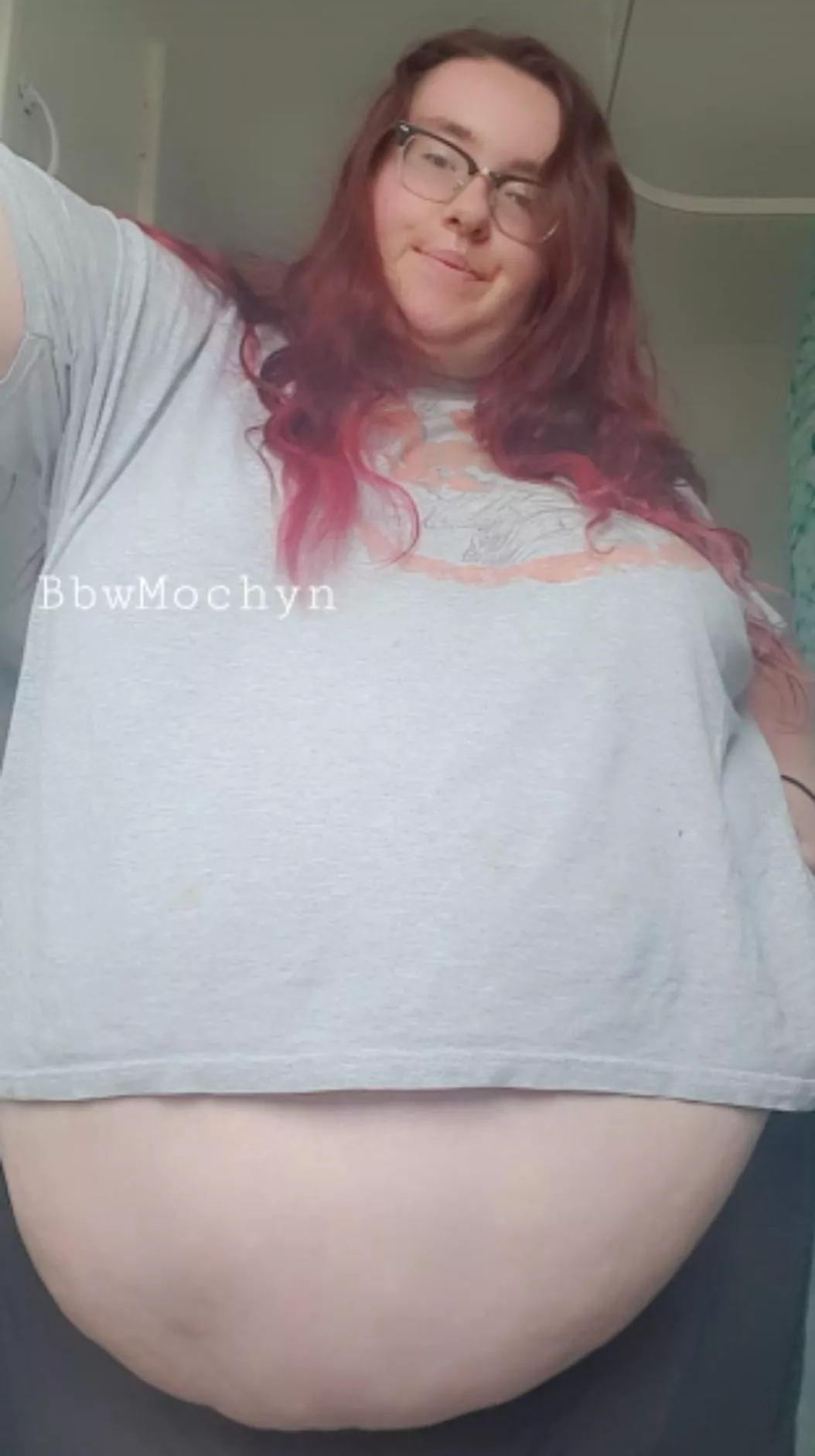 I can get away with this shirt still, right? 😏🤭🐷 posted by bbwmochyn