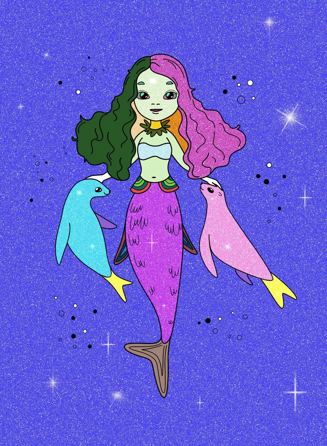 I colored this pretty mermaid in little space! posted by CupcakeFlower76