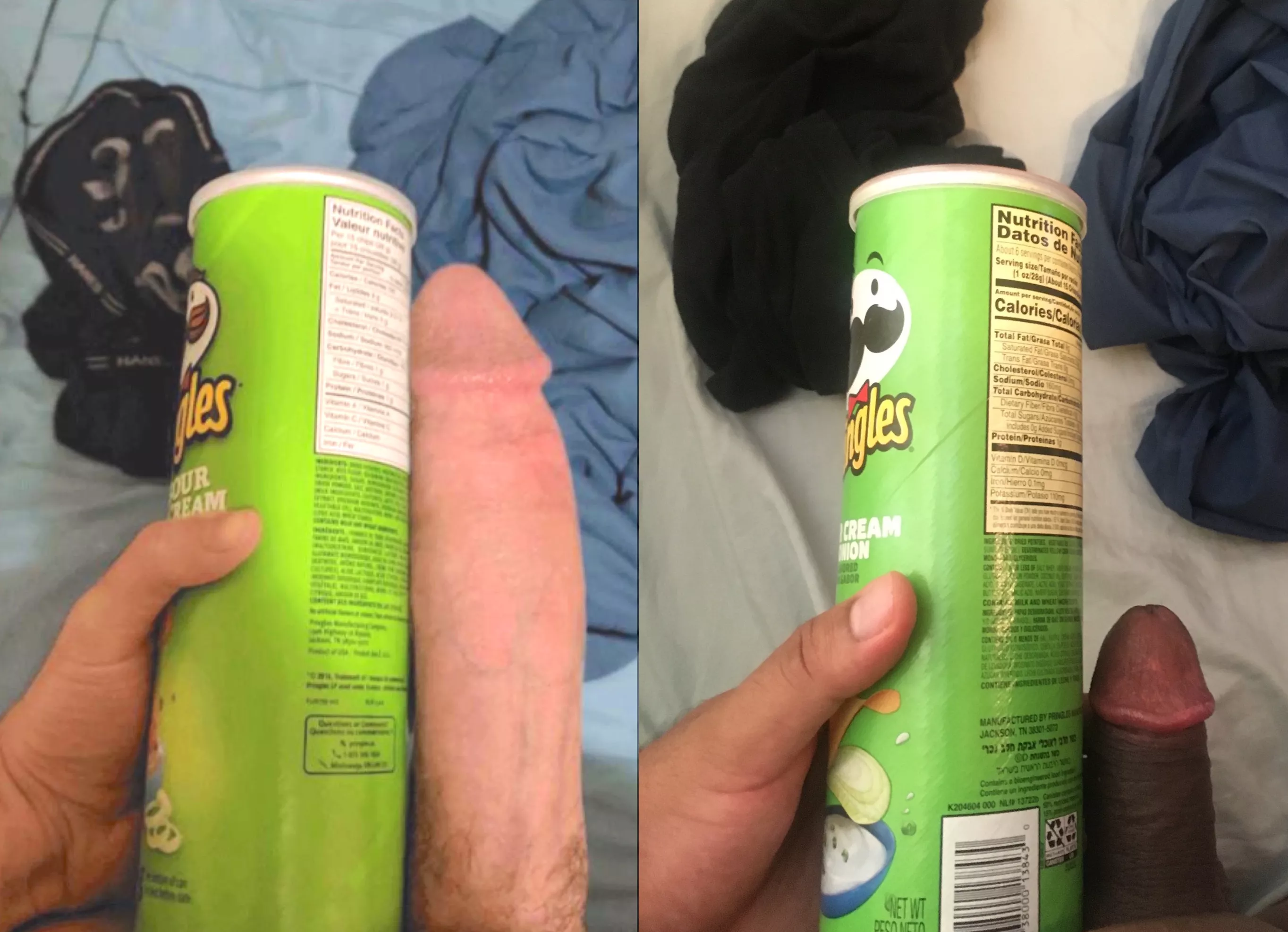 I don't definitely don't compare as well to a Pringles can as the guy on the left posted by lilblkdck