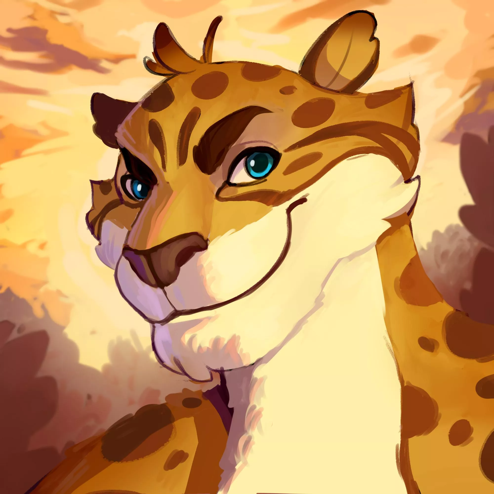 I drew my boyfriend's cheetah portrait! (@soxini_ on twitter) posted by vinixos