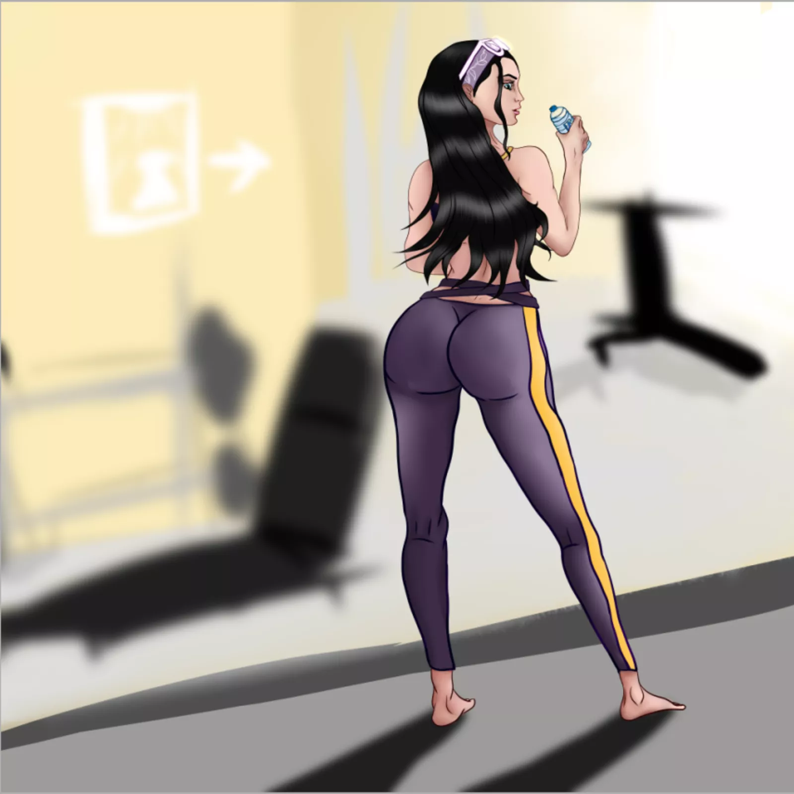 I forgot to post this here, Nico Robin post-workout commission I've done posted by DevillForce