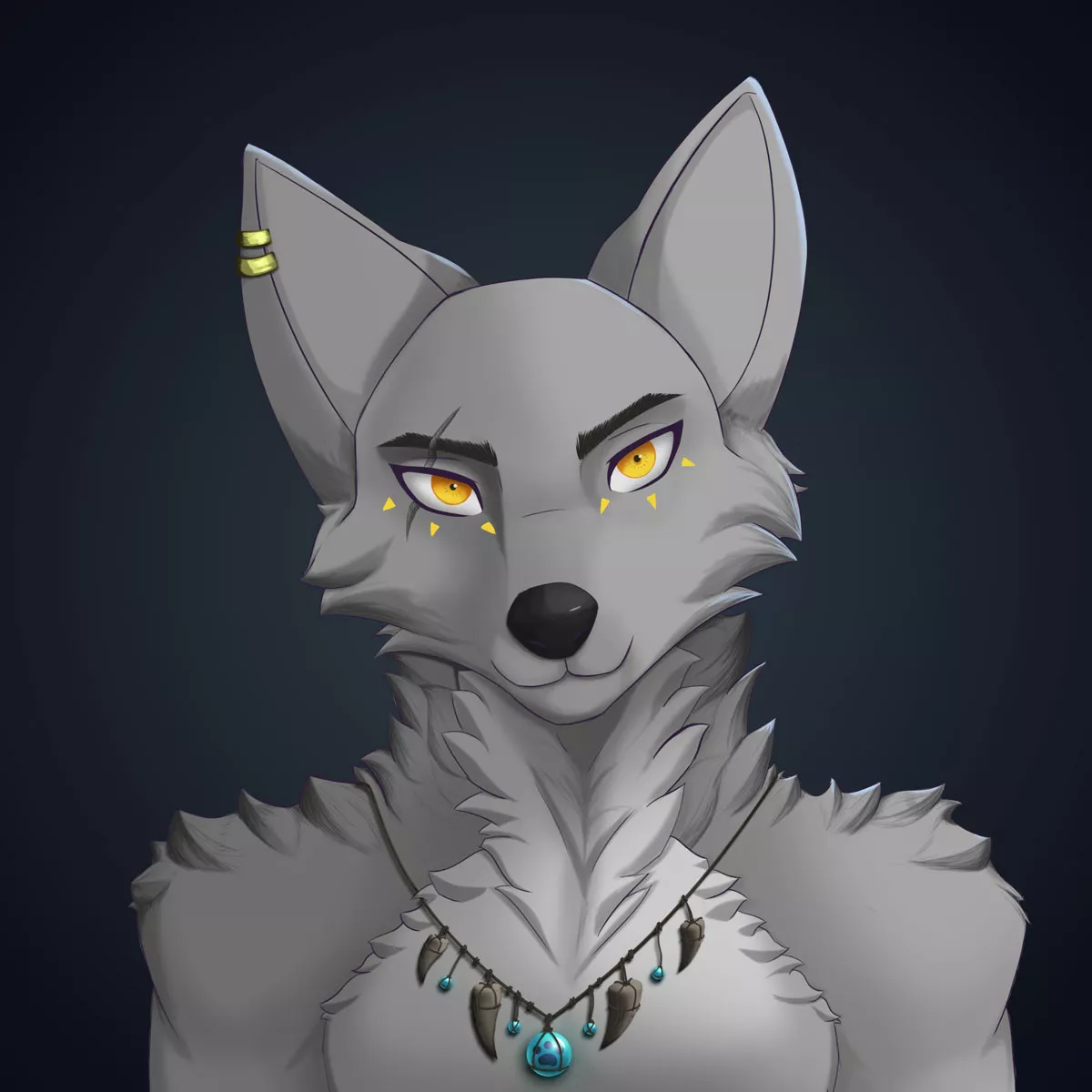 I have created a new character, it is a hybrid between wolf and fox (art by me, open commissions) posted by KR12_ART