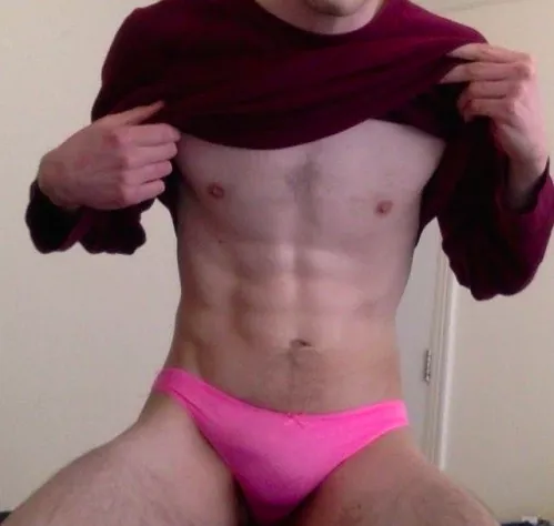 I hope bulges covered in pink are OK here posted by theguyinpanties